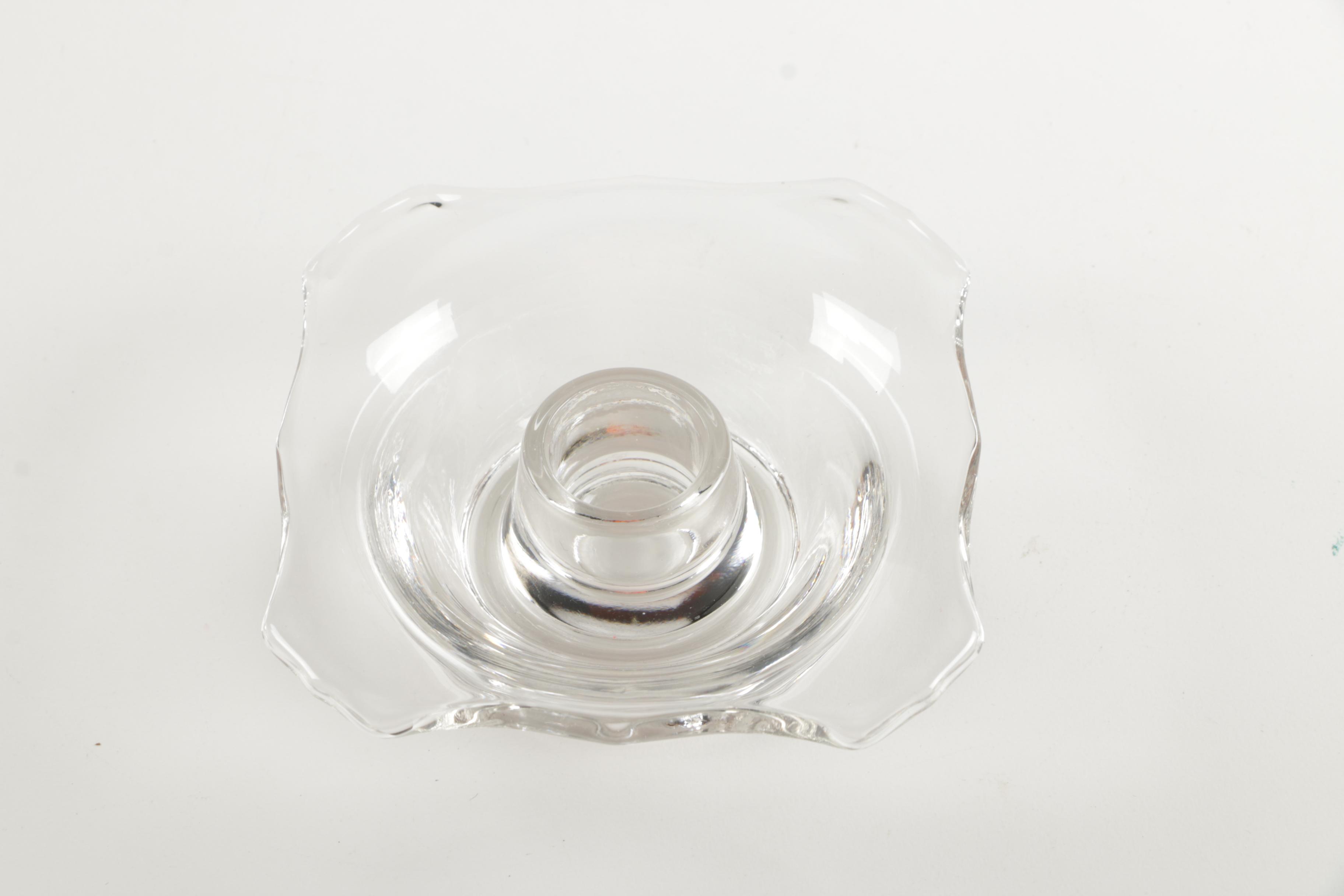 Decorative Cut and Molded Glass Candle Holders and Vases