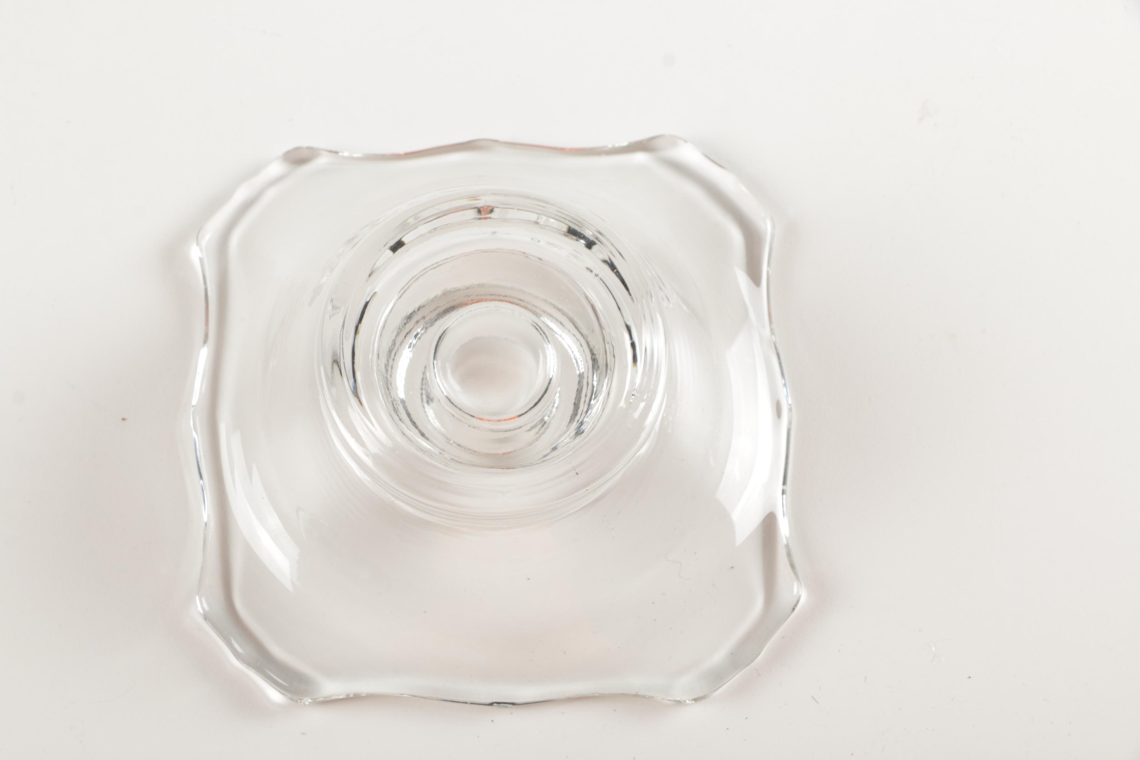 Decorative Cut and Molded Glass Candle Holders and Vases