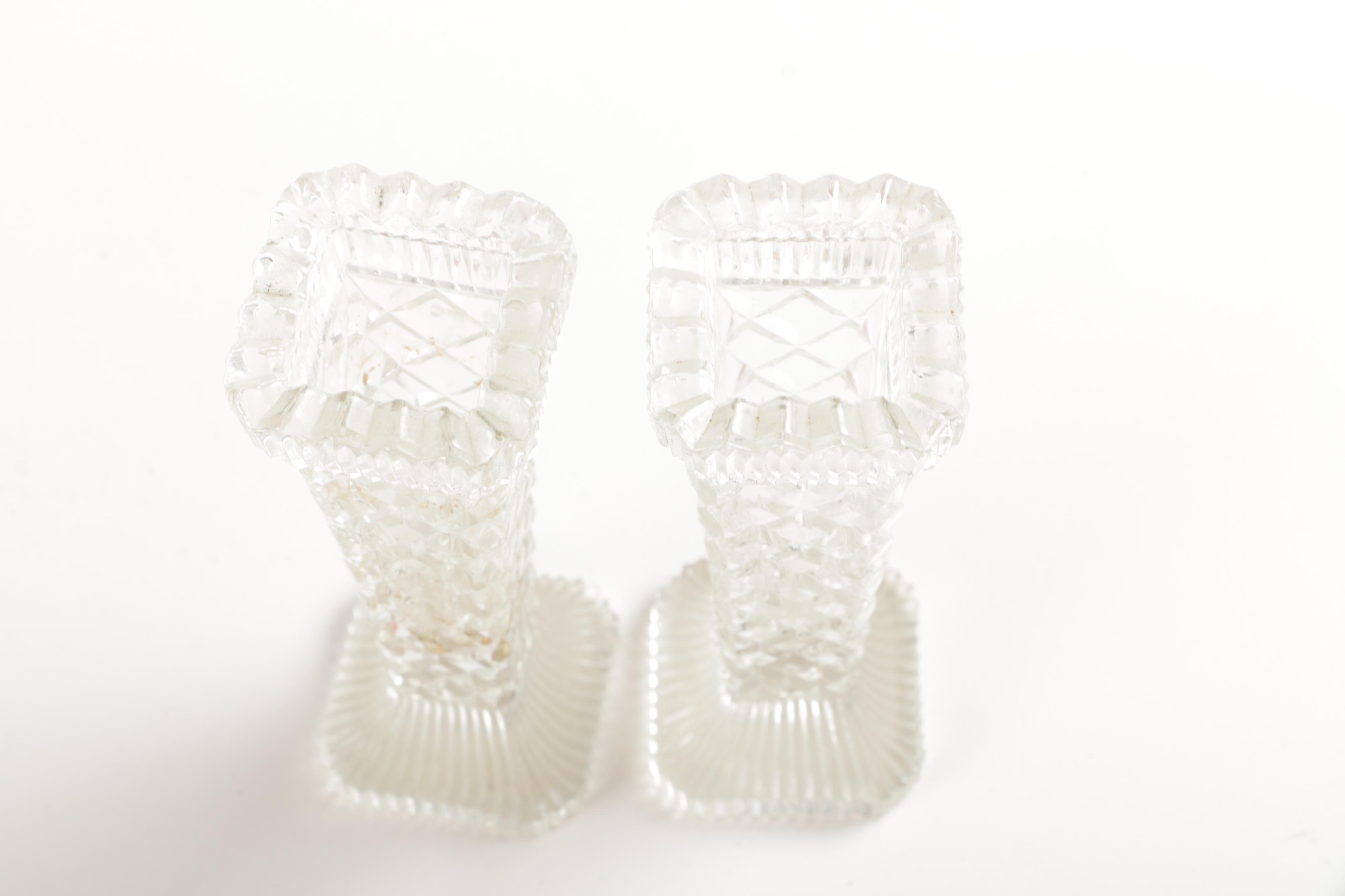 Decorative Cut and Molded Glass Candle Holders and Vases