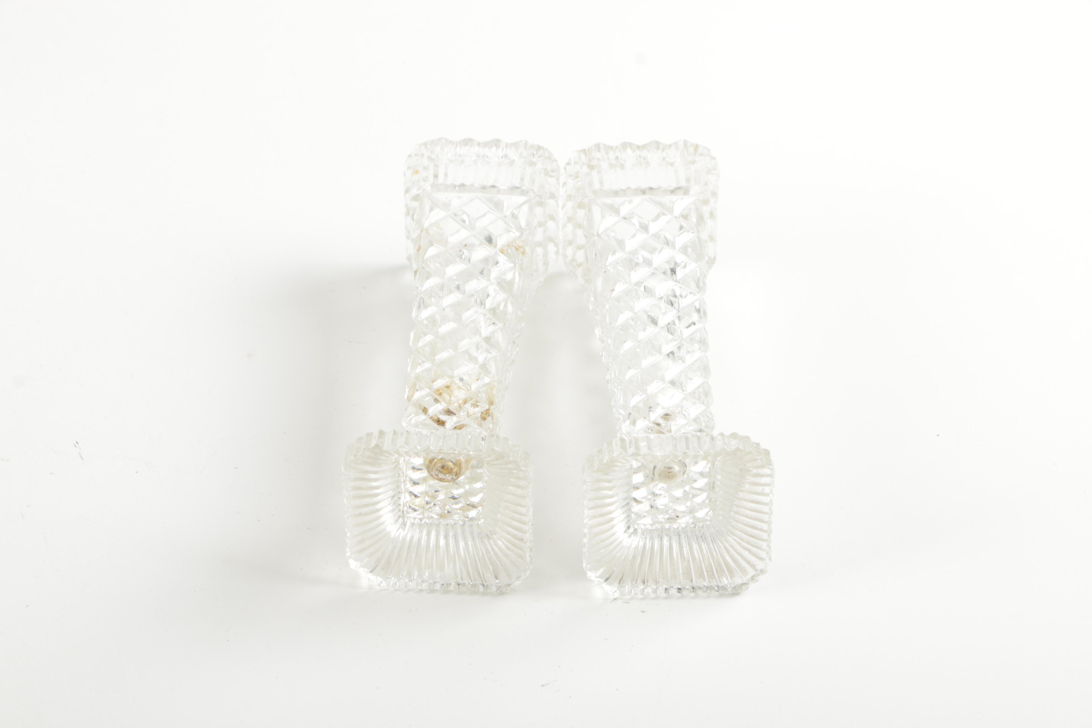 Decorative Cut and Molded Glass Candle Holders and Vases