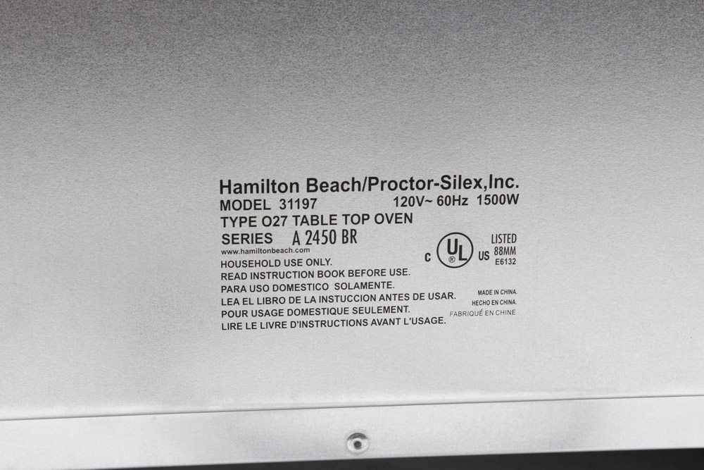 Hamilton Beach Toaster Oven