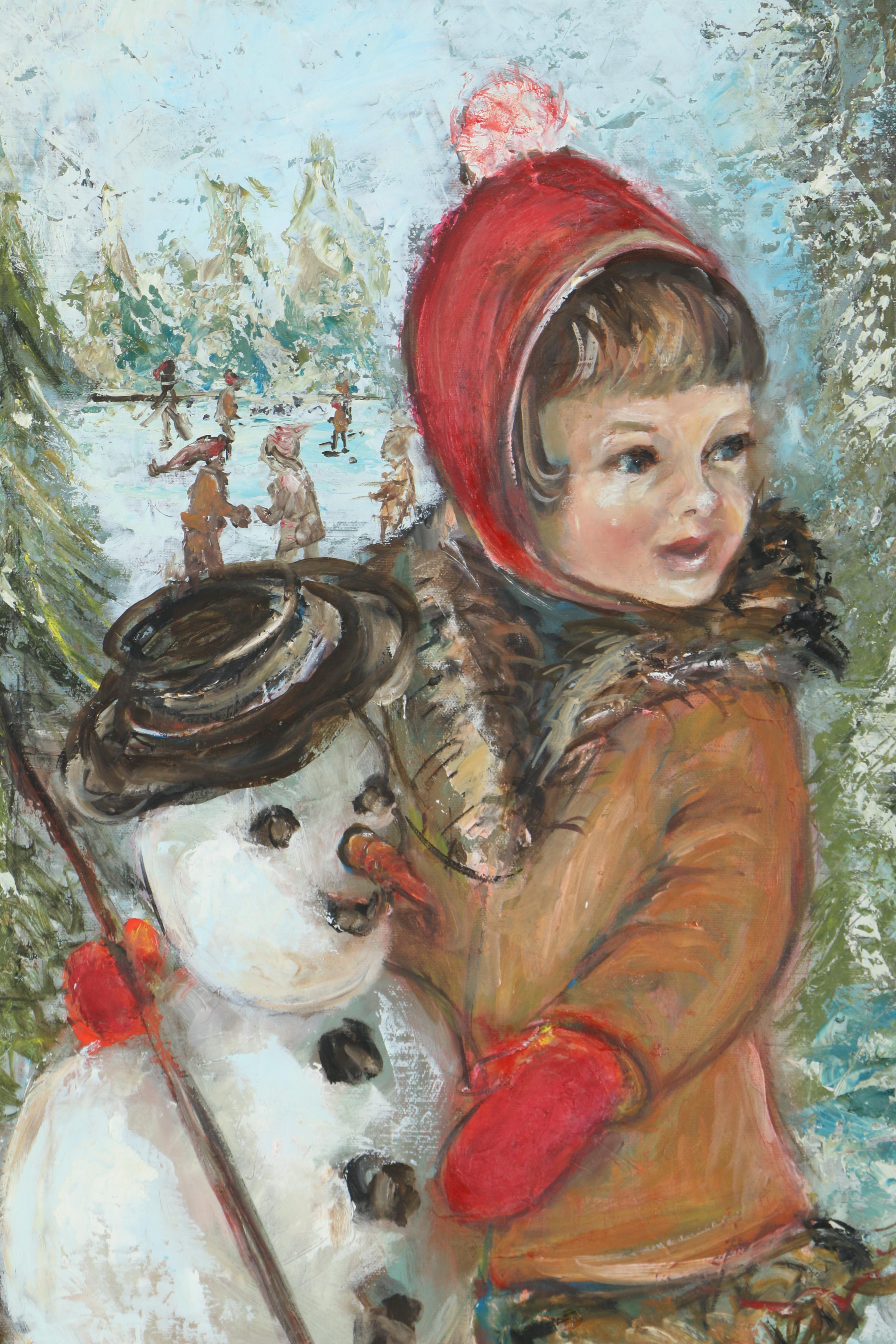 Mary Lou Manning Oil Painting on Canvas "In The Park"