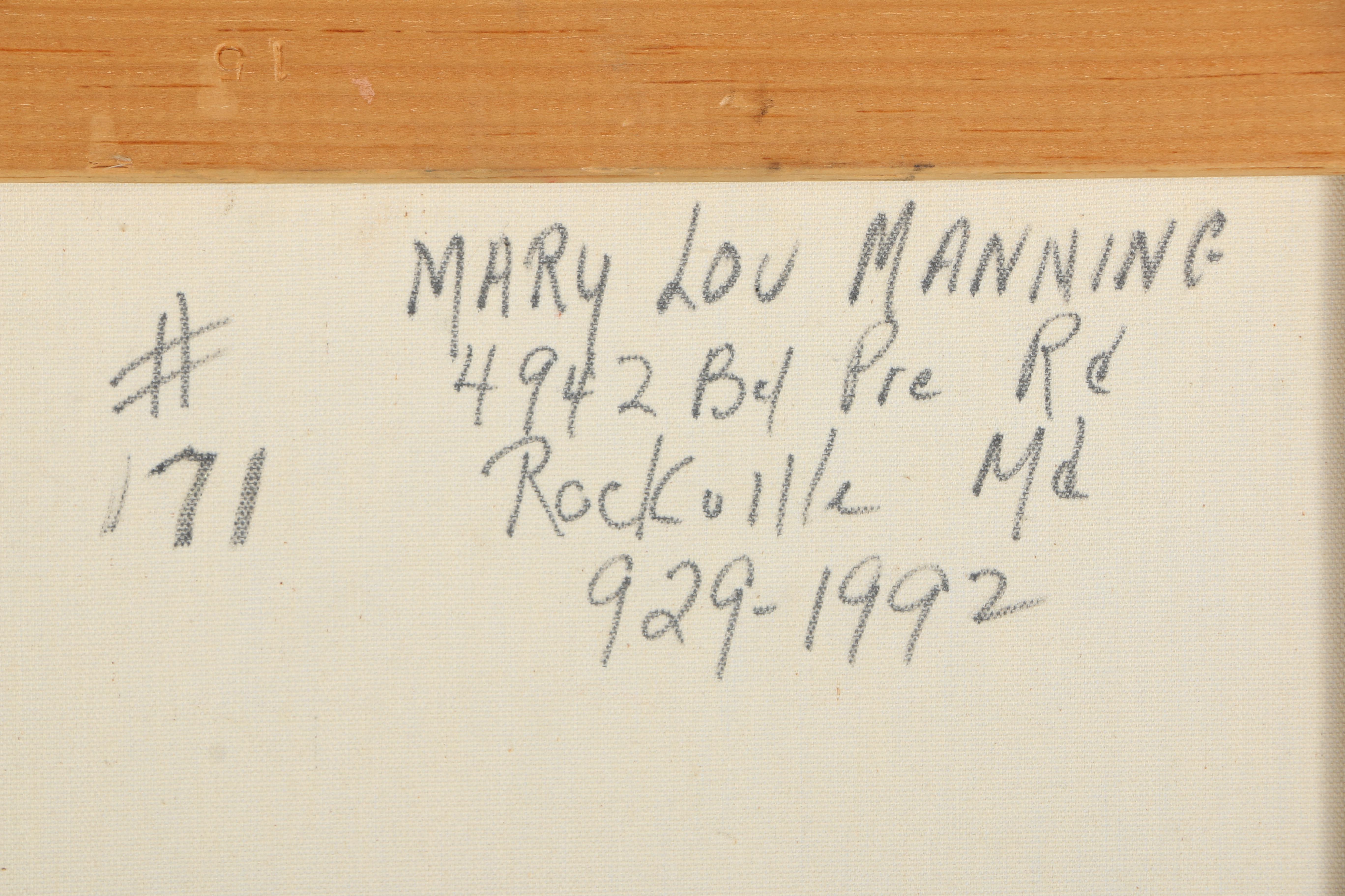 Mary Lou Manning Oil Painting on Canvas "In The Park"