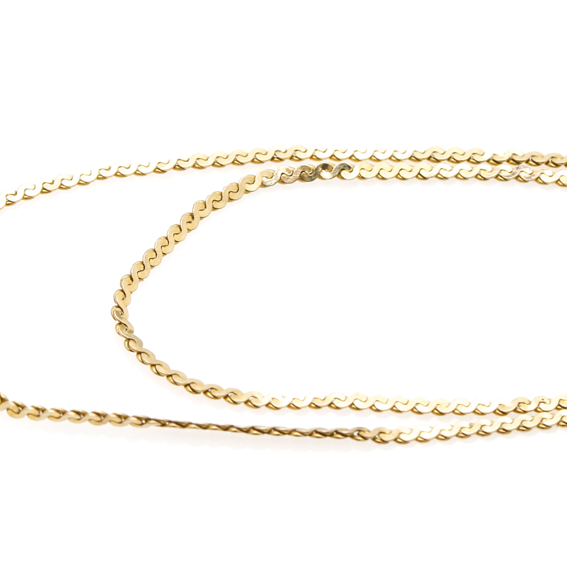 Assortment of 14K Yellow Gold Chain Necklaces Including Tiger's Eye