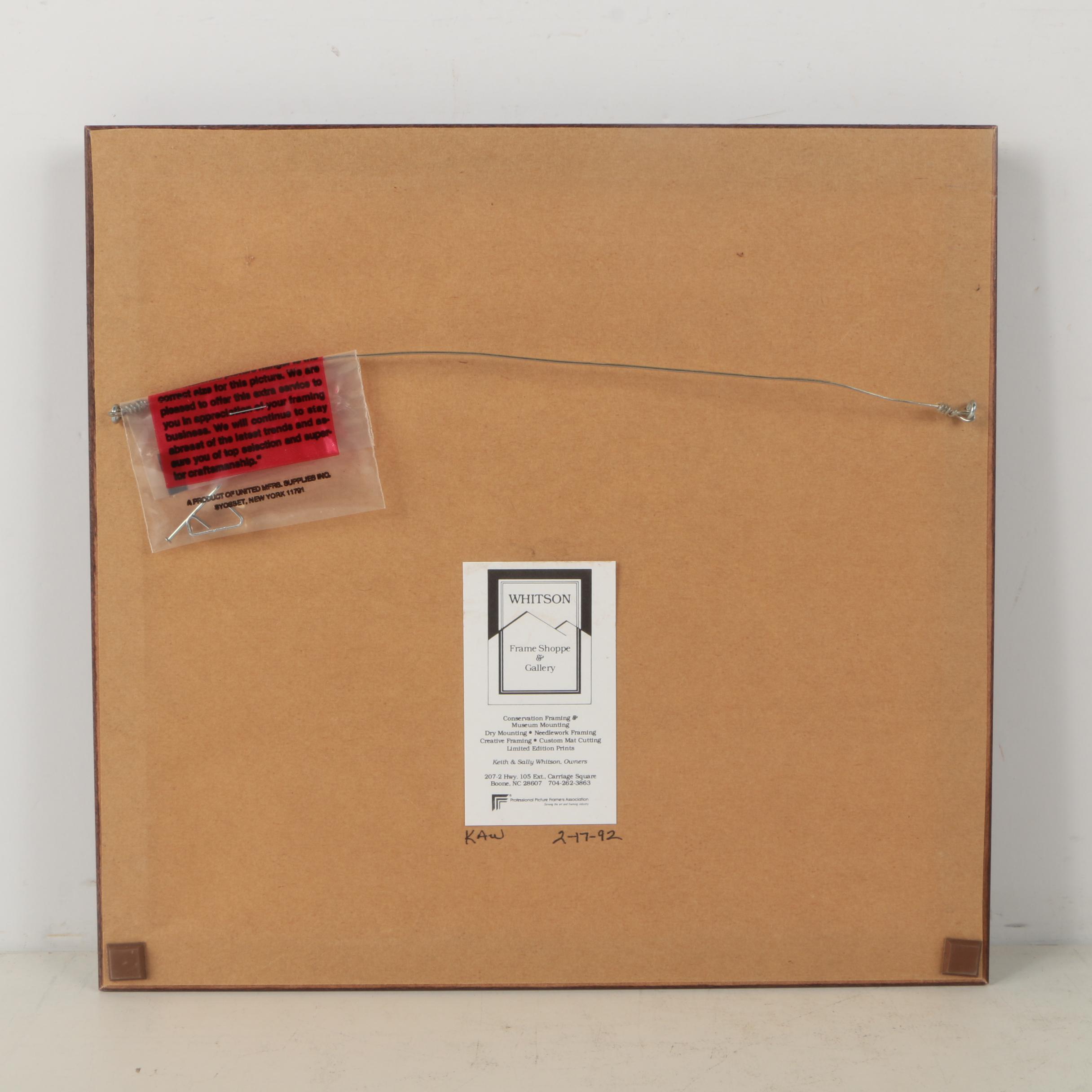 Signed Limited Edition Hand-Colored Planographic Print of Cabin