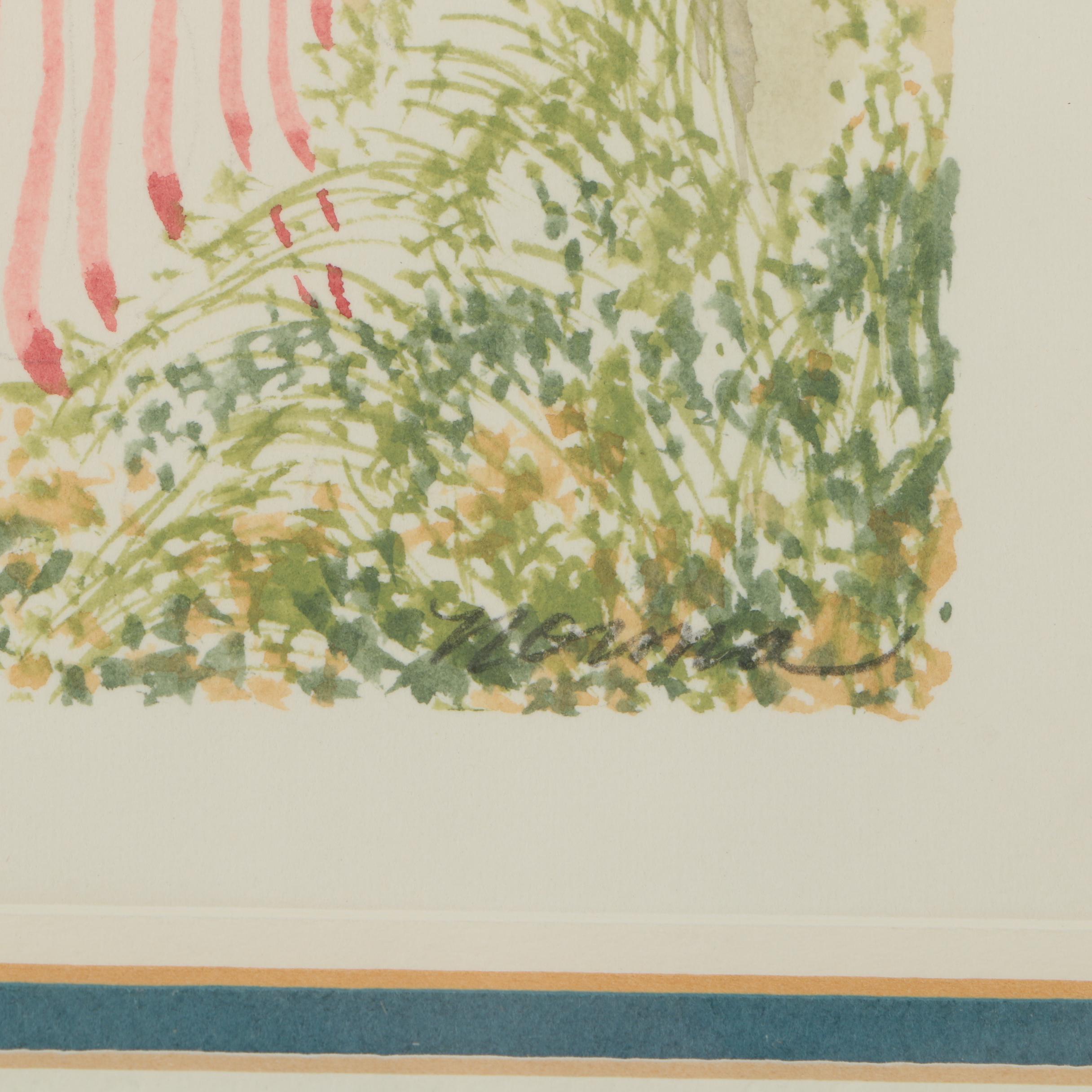 Norma Watercolor Painting on Paper of Park Scene