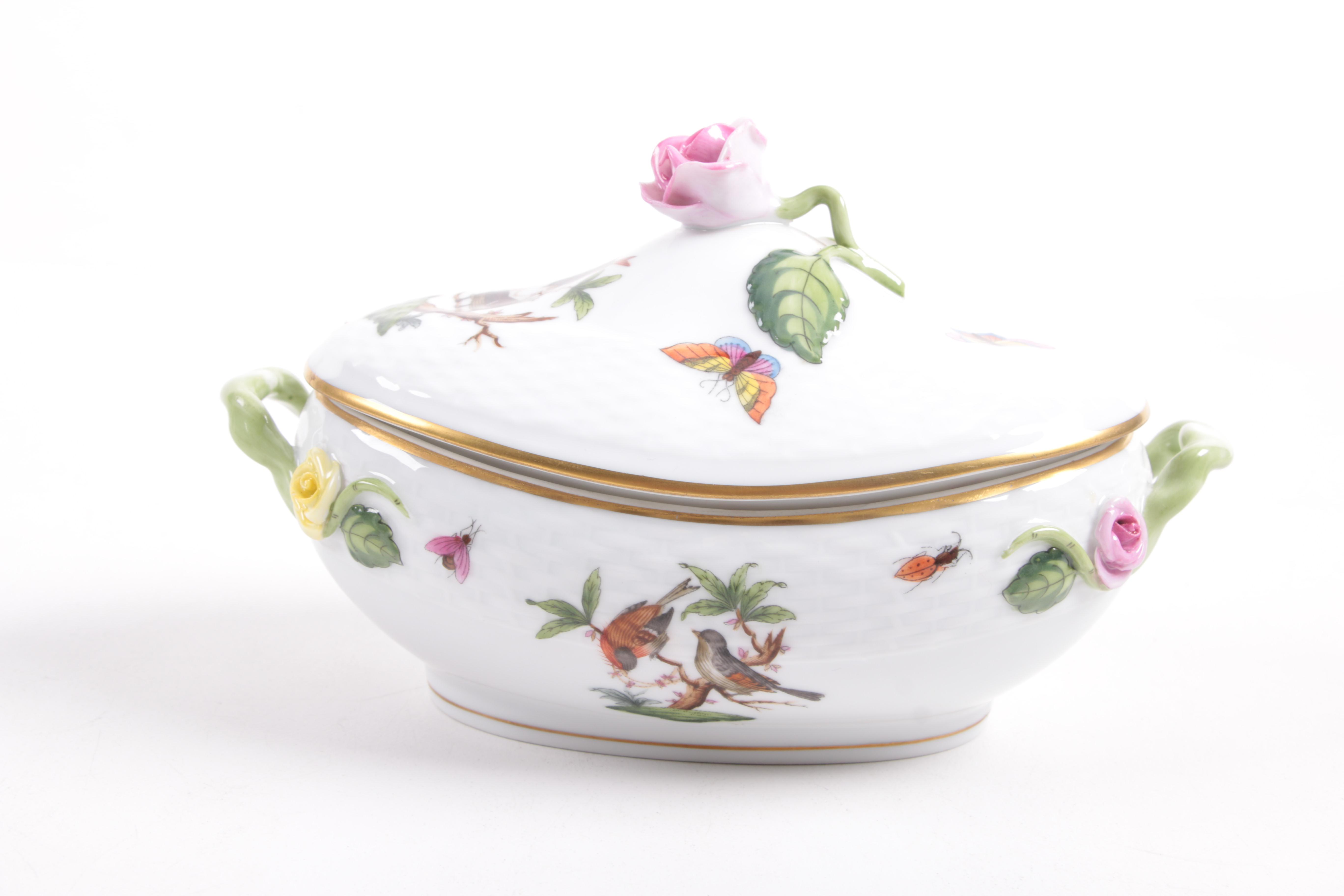 Herend "Rothschild Bird" Porcelain Lidded Containers