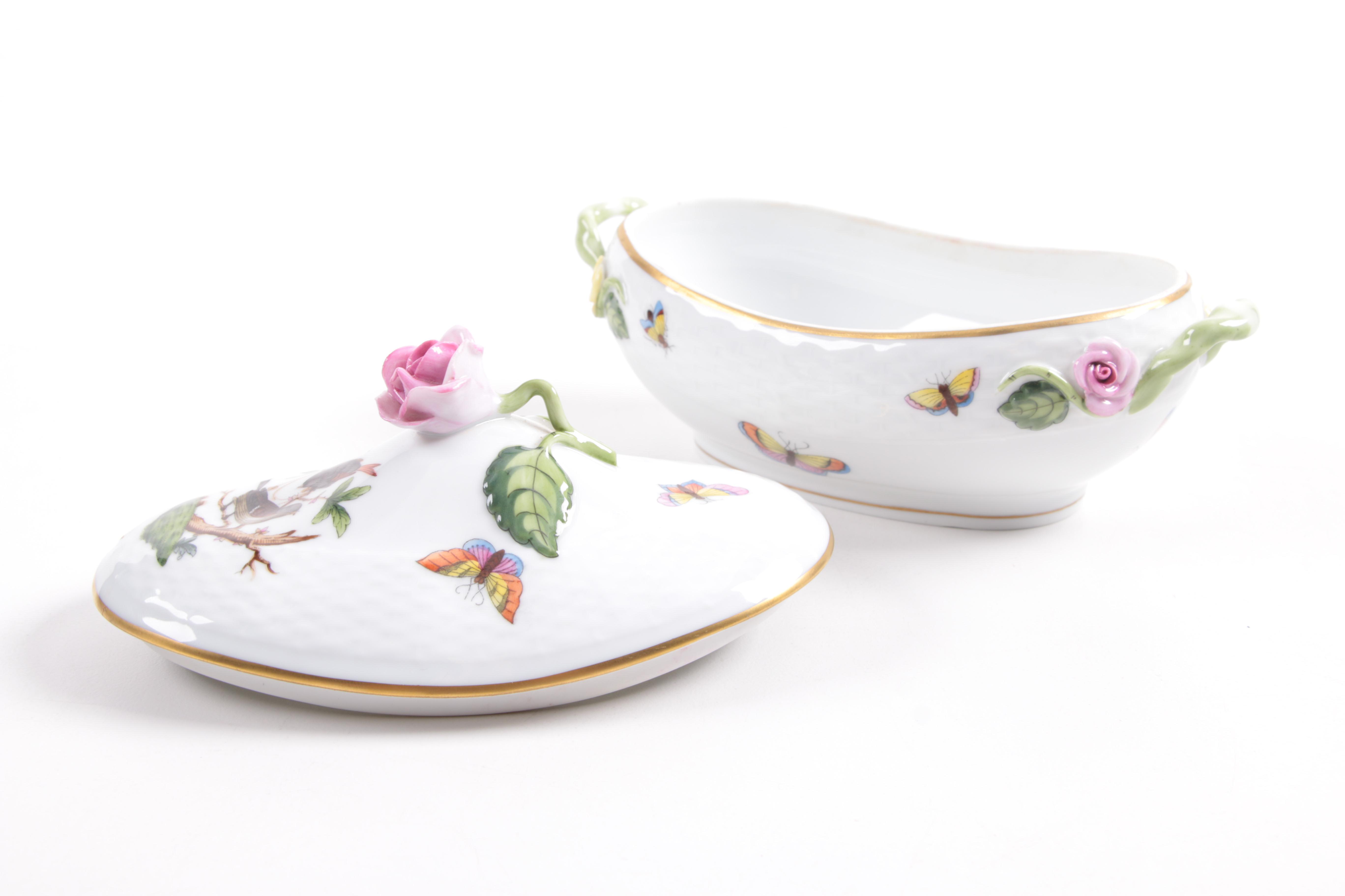 Herend "Rothschild Bird" Porcelain Lidded Containers