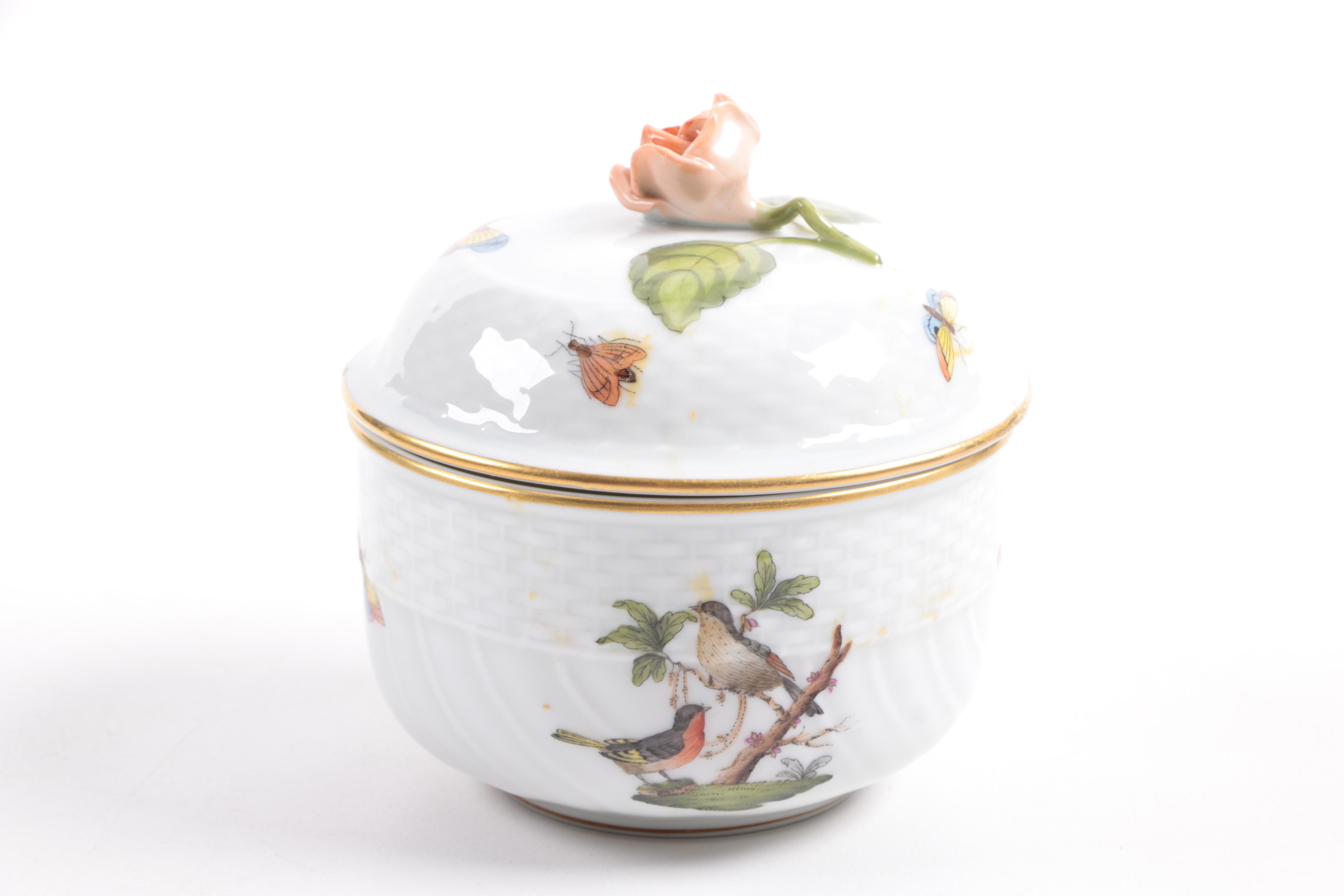 Herend "Rothschild Bird" Porcelain Lidded Containers