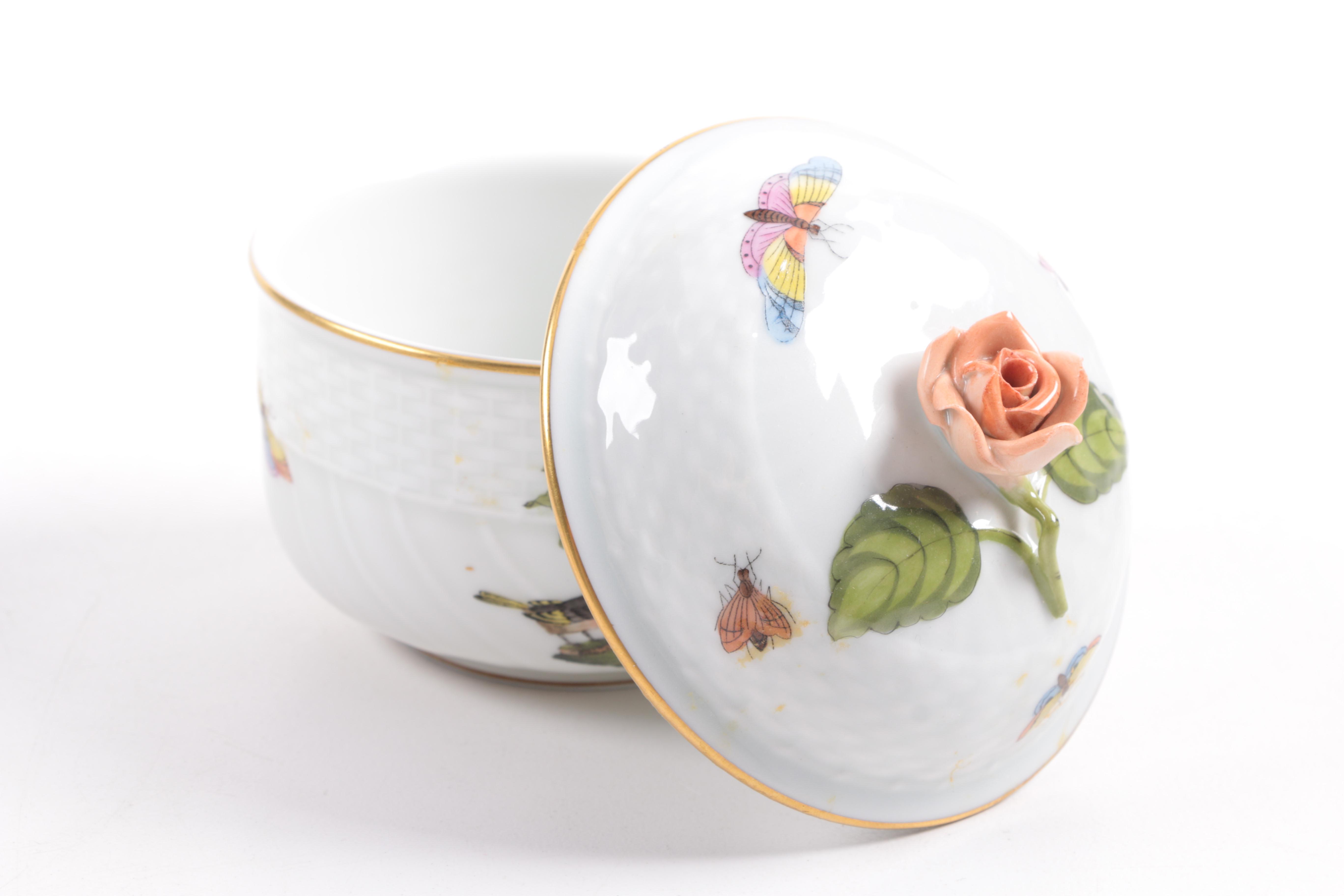 Herend "Rothschild Bird" Porcelain Lidded Containers