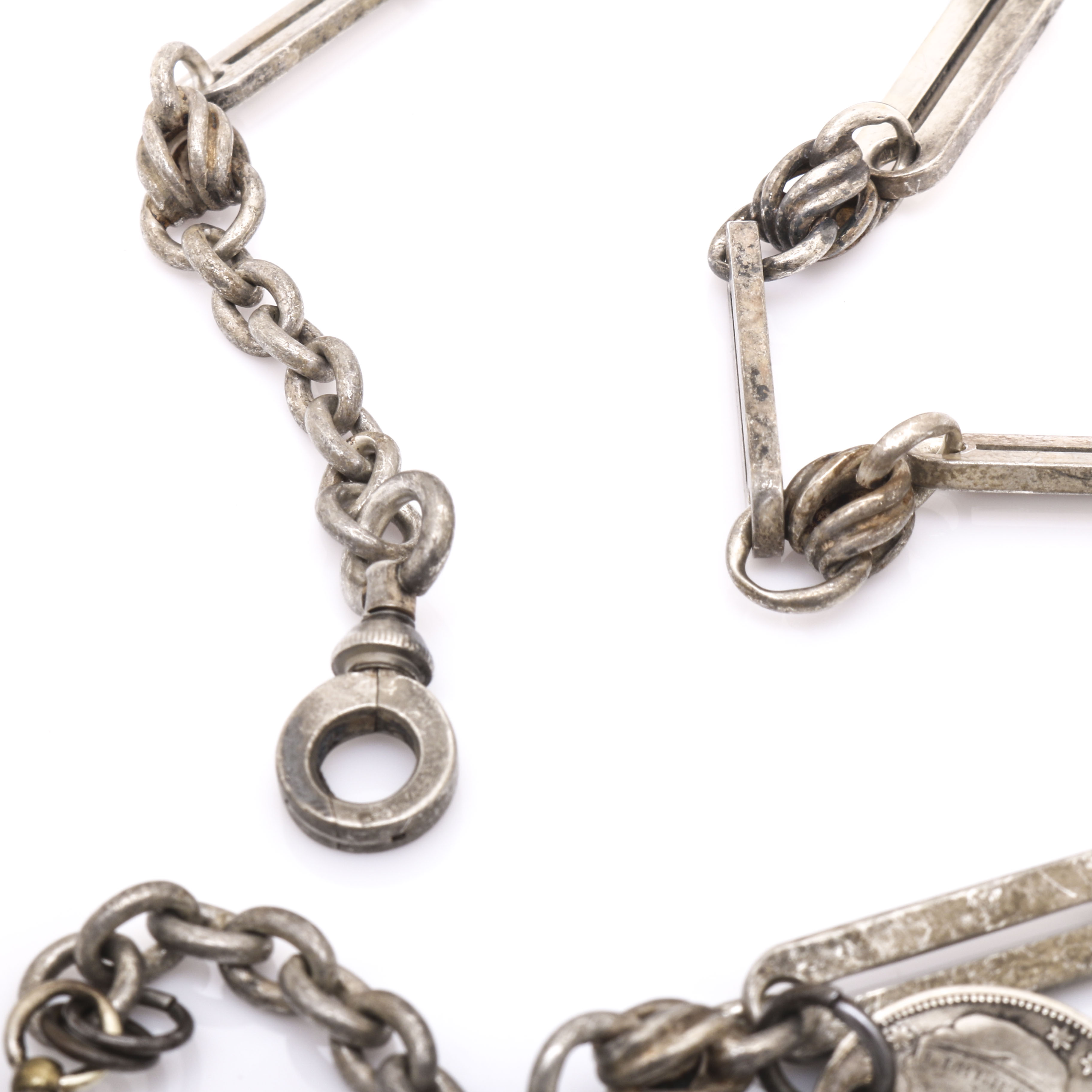 Coin Silver 1832 Liberty Head Dime Fob Chain