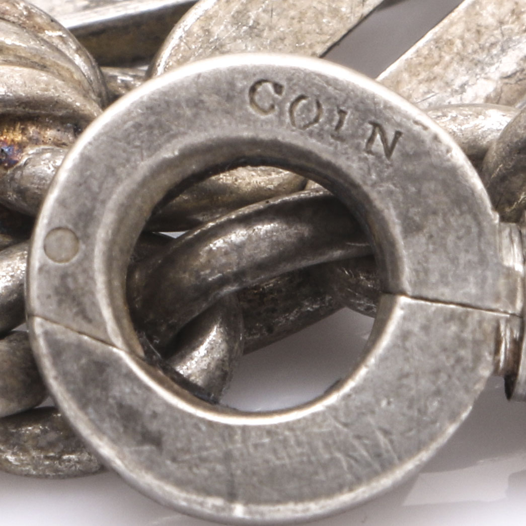 Coin Silver 1832 Liberty Head Dime Fob Chain