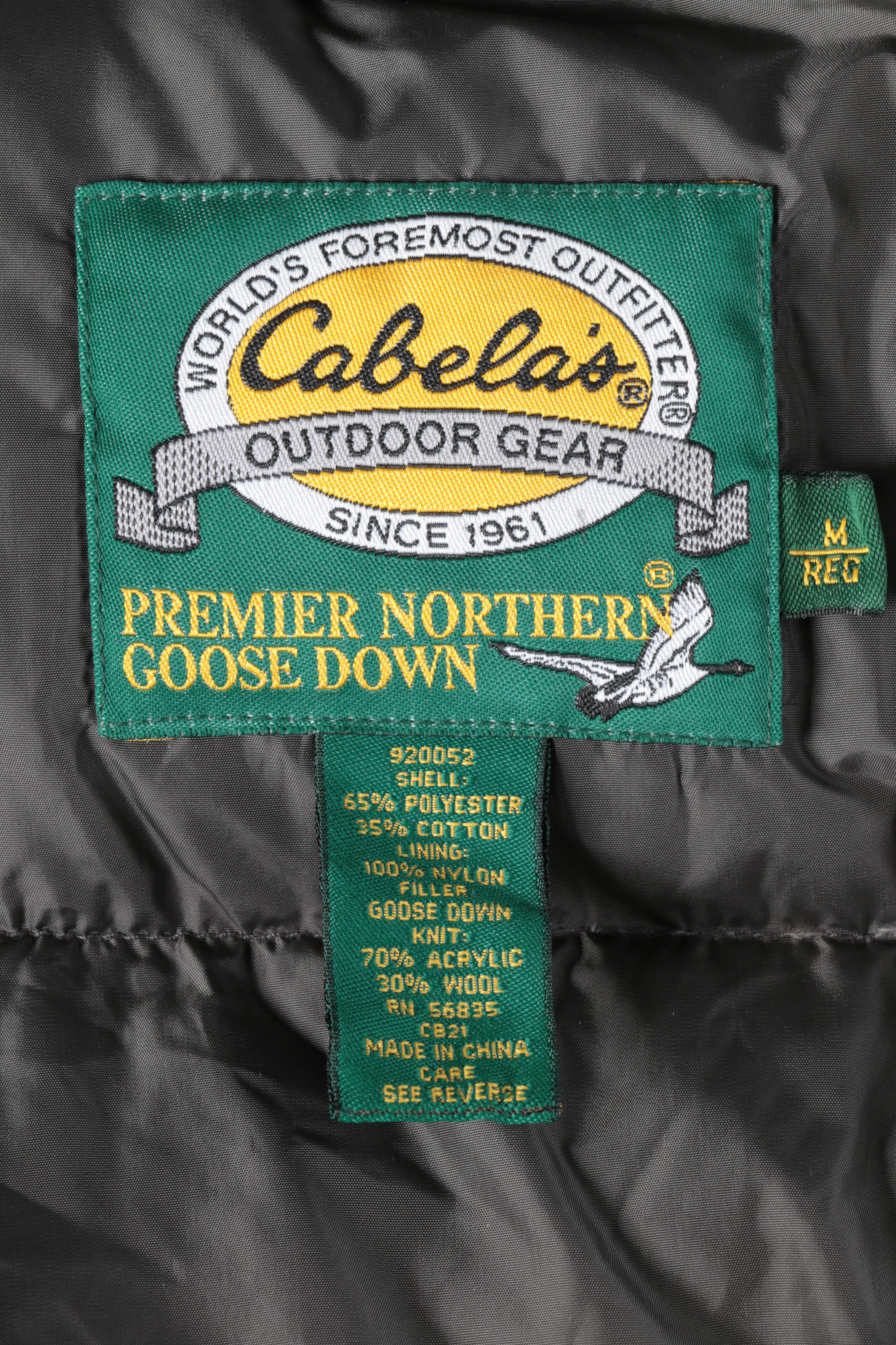 Cabela's Olive Green Goose Down Vest