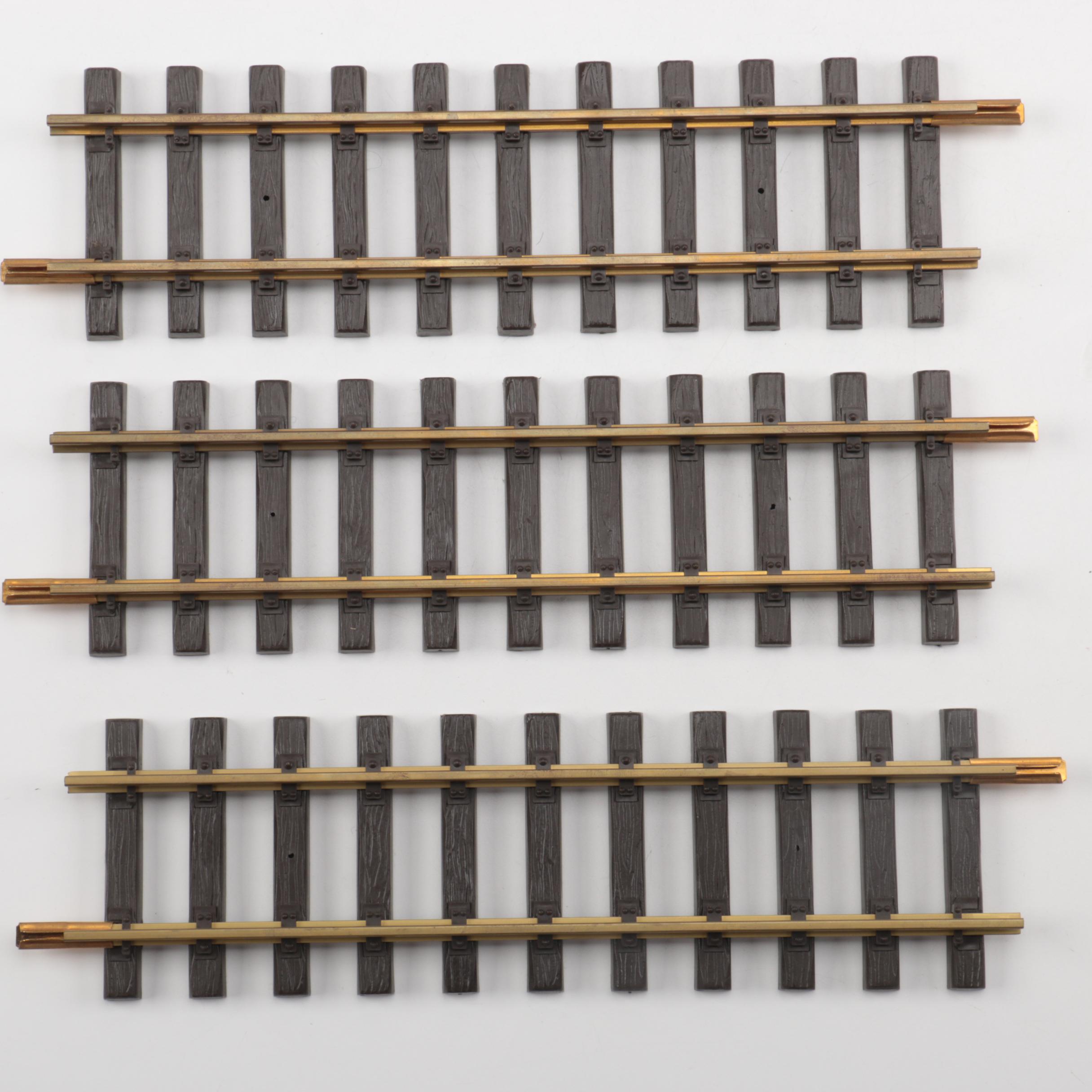 Collection of LGB Model Train Cars and Track