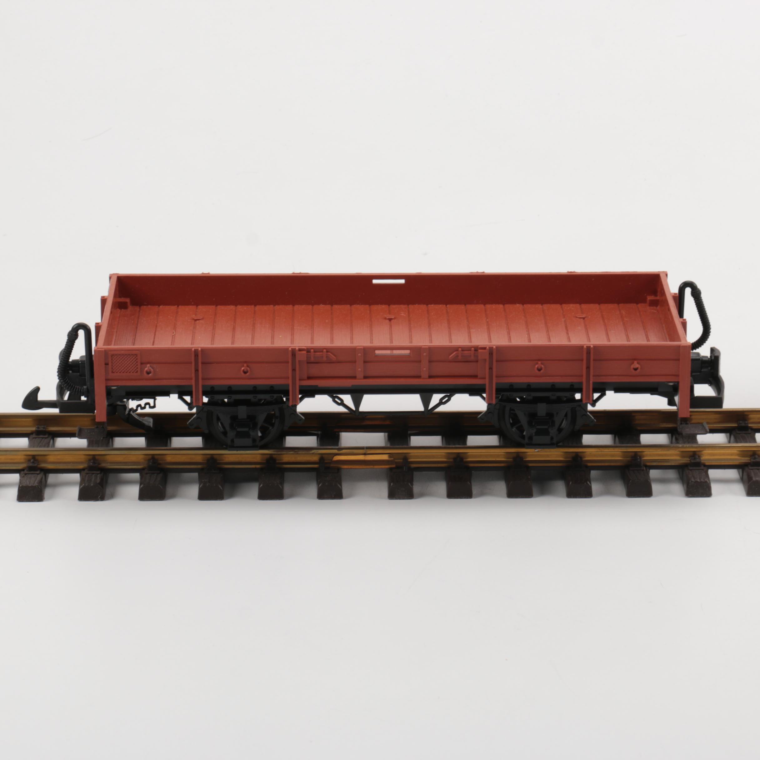 Collection of LGB Model Train Cars and Track