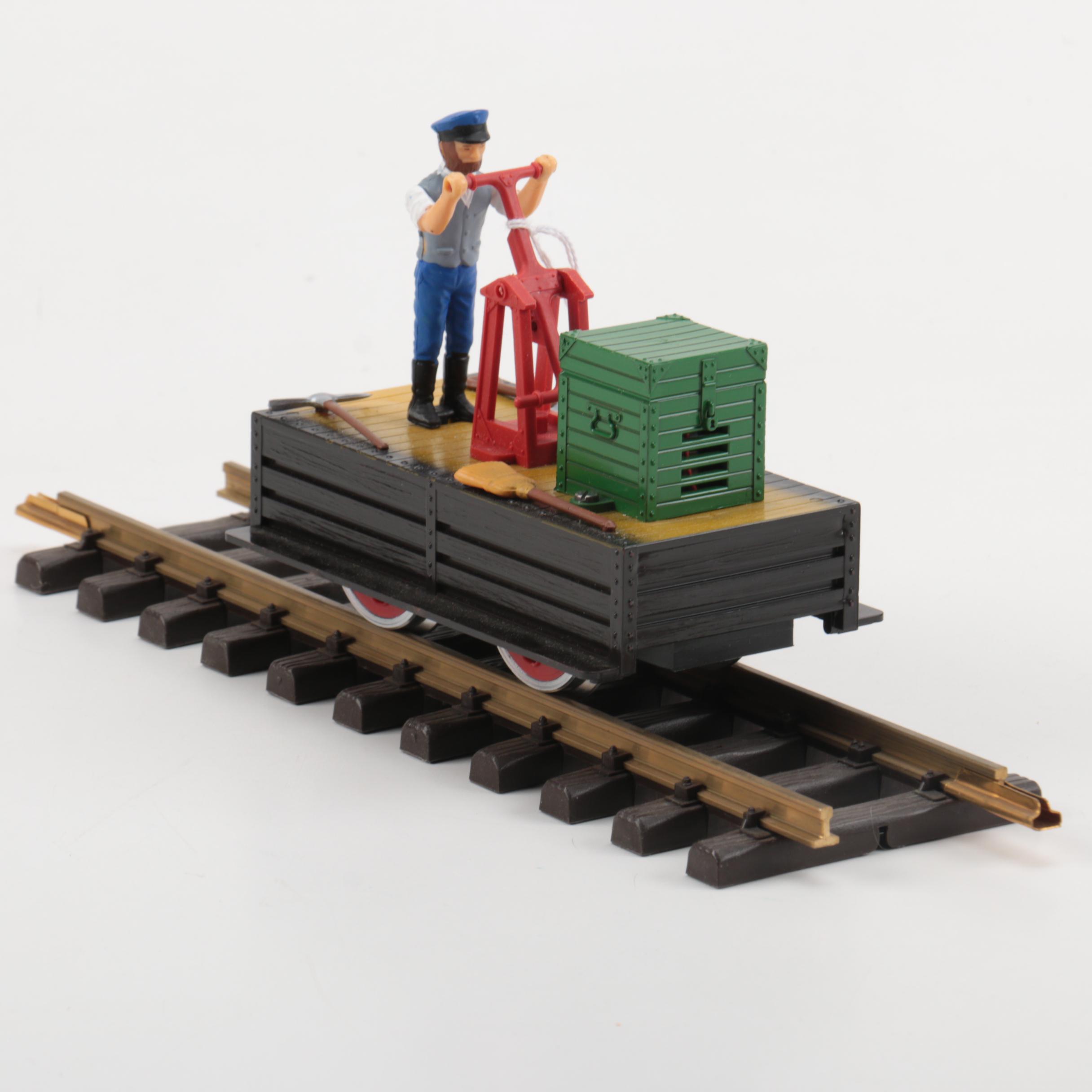 Collection of LGB Model Train Cars and Track