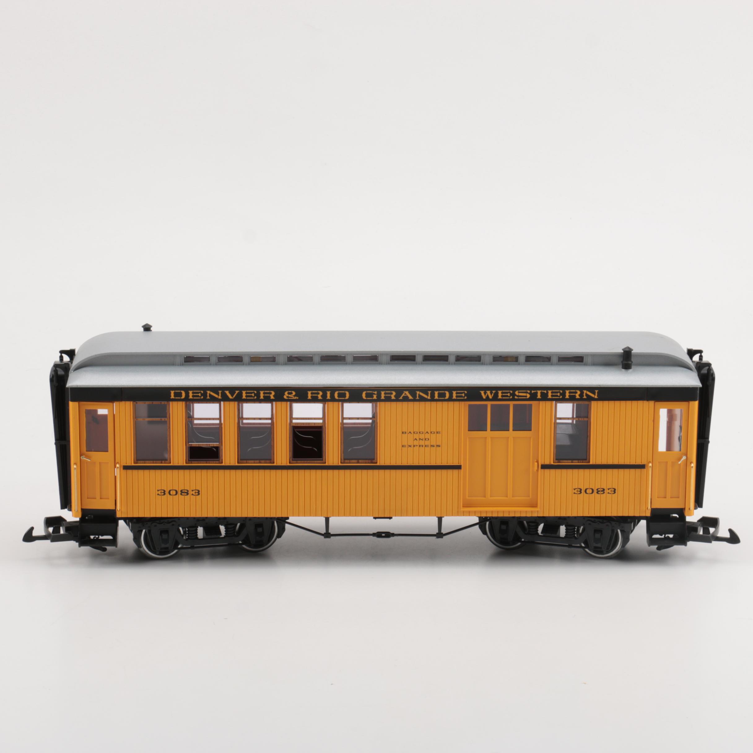 Collection of LGB Model Train Cars and Track
