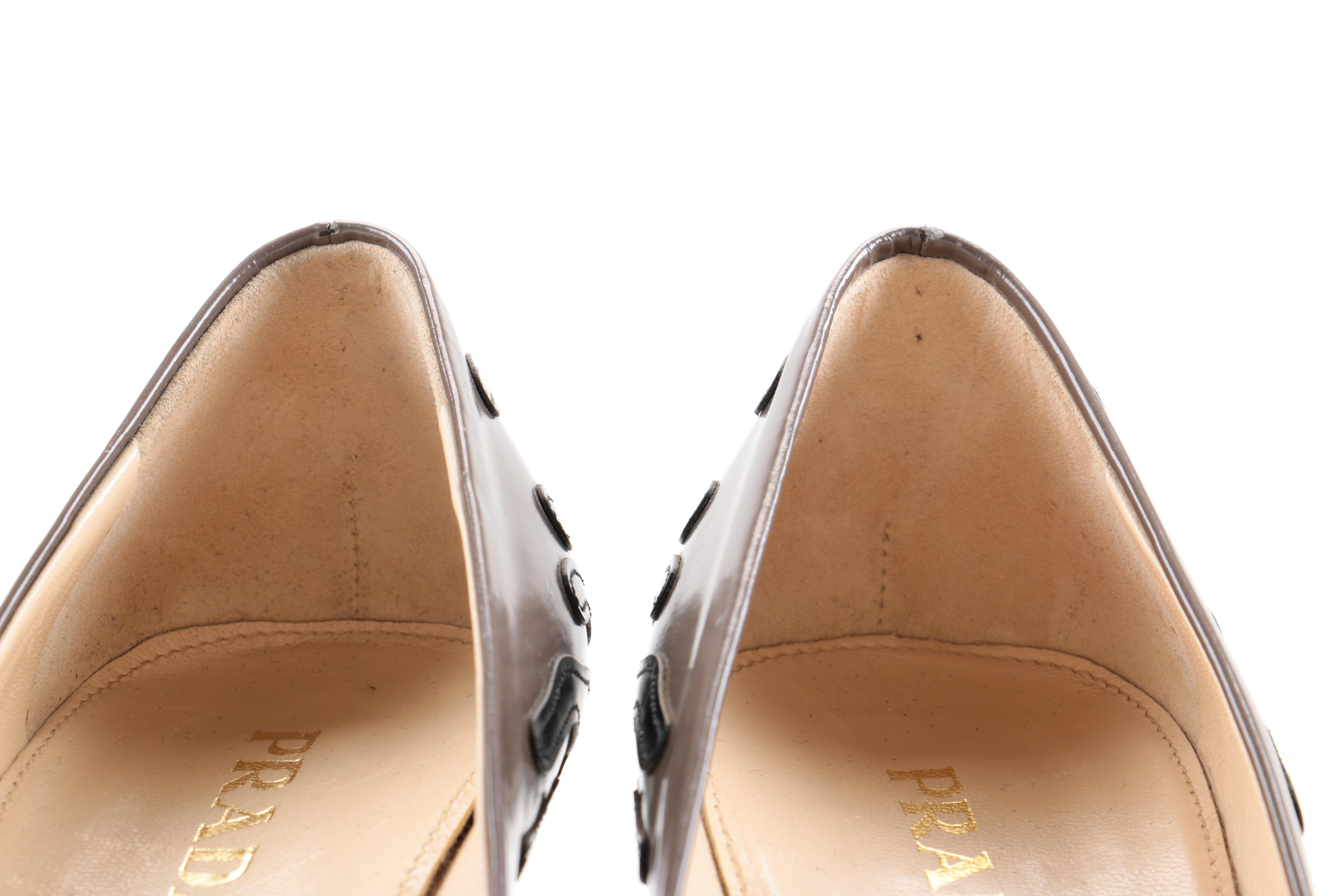Prada Taupe Leather Pumps