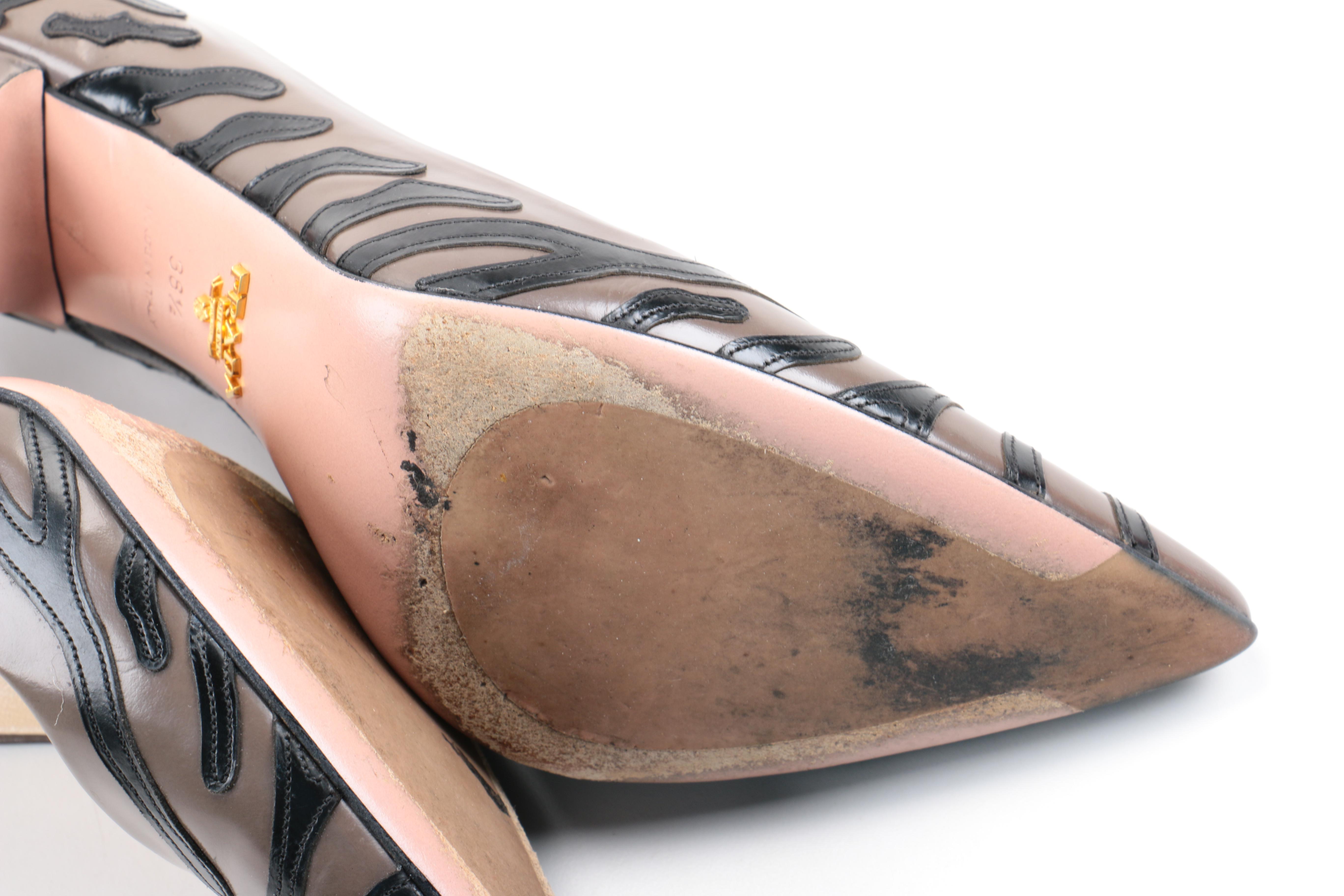 Prada Taupe Leather Pumps