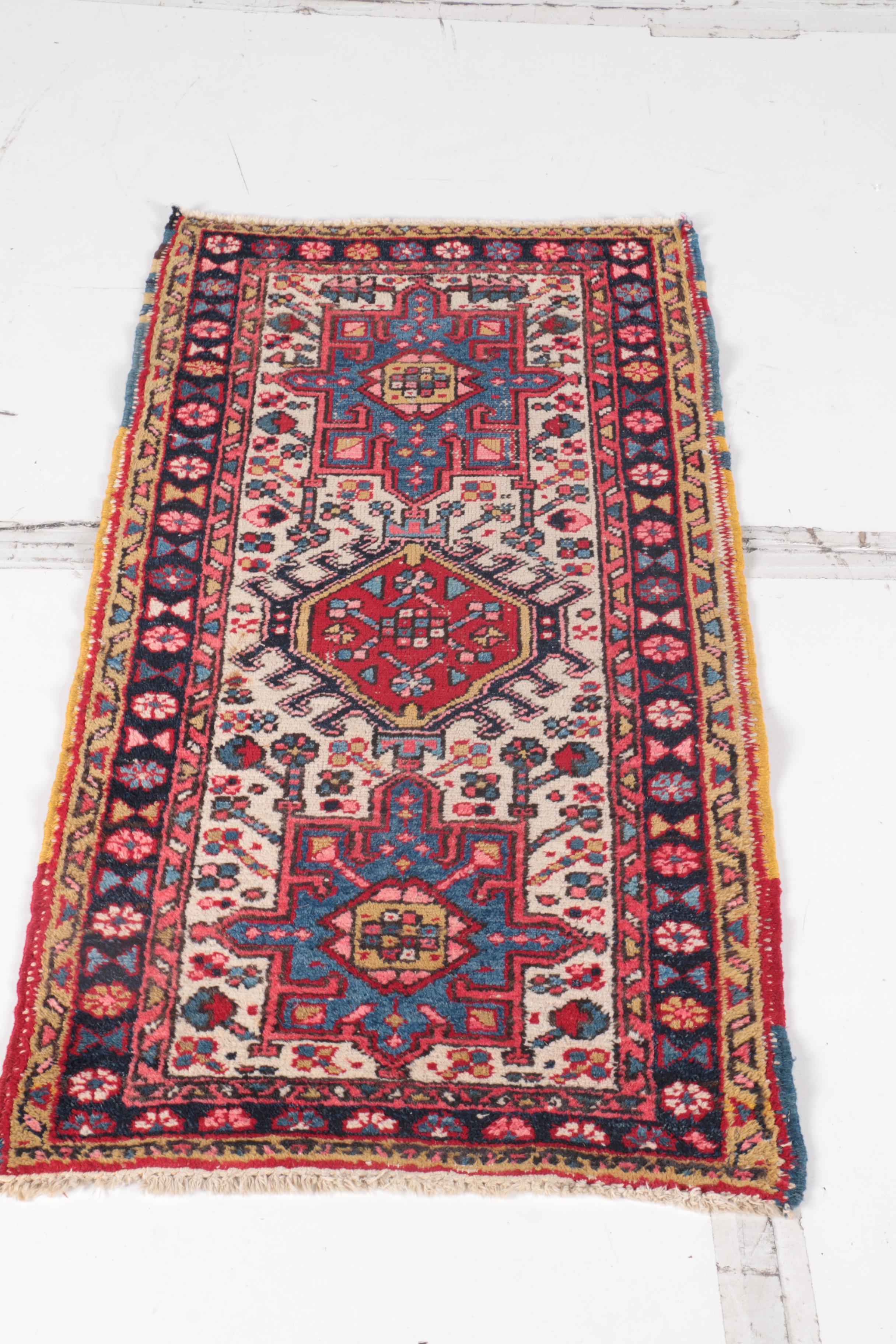 Hand-Knotted Persian Karaja Wool Accent Rug