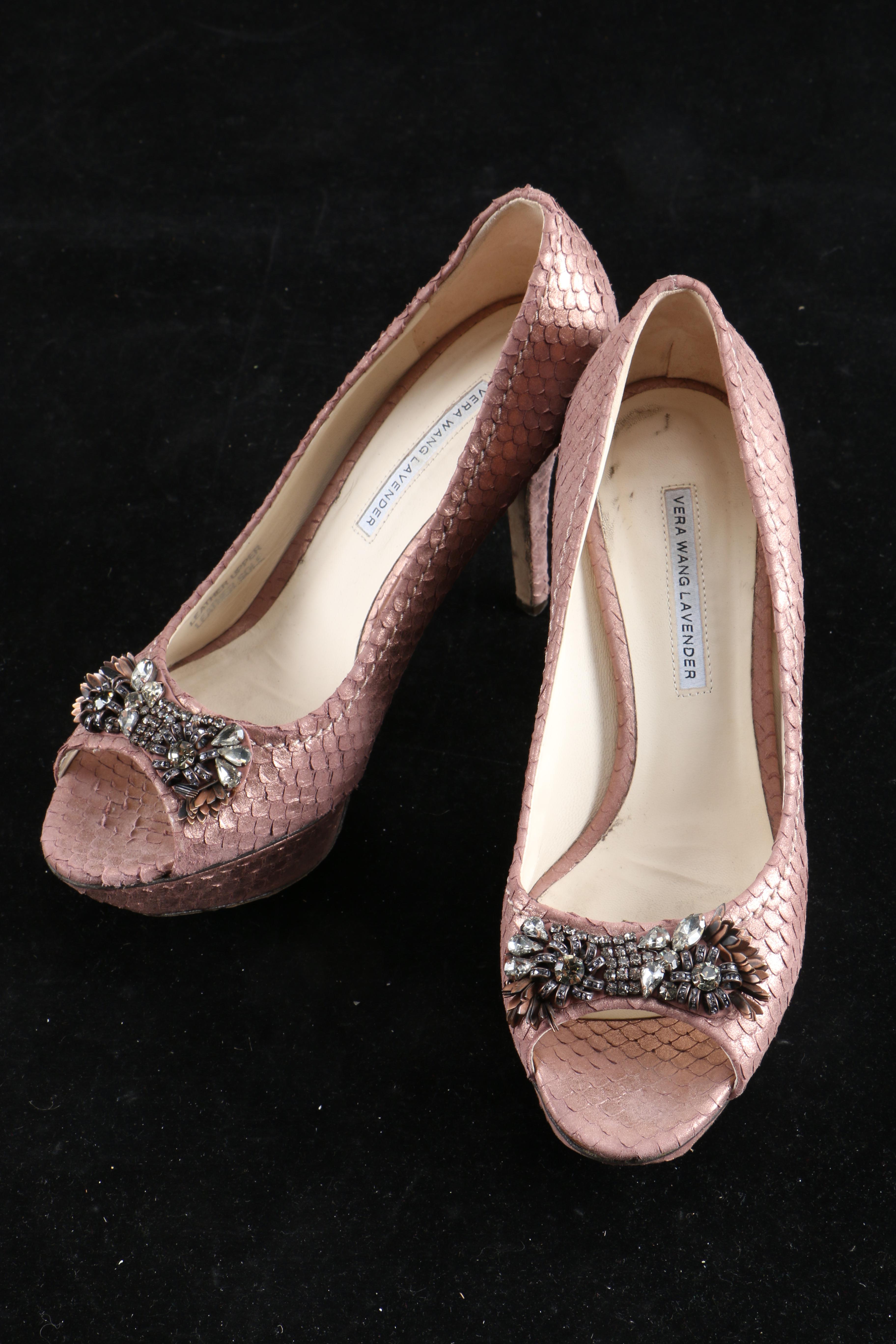 Miu Miu and Vera Wang Lavender Peep Toe Heels