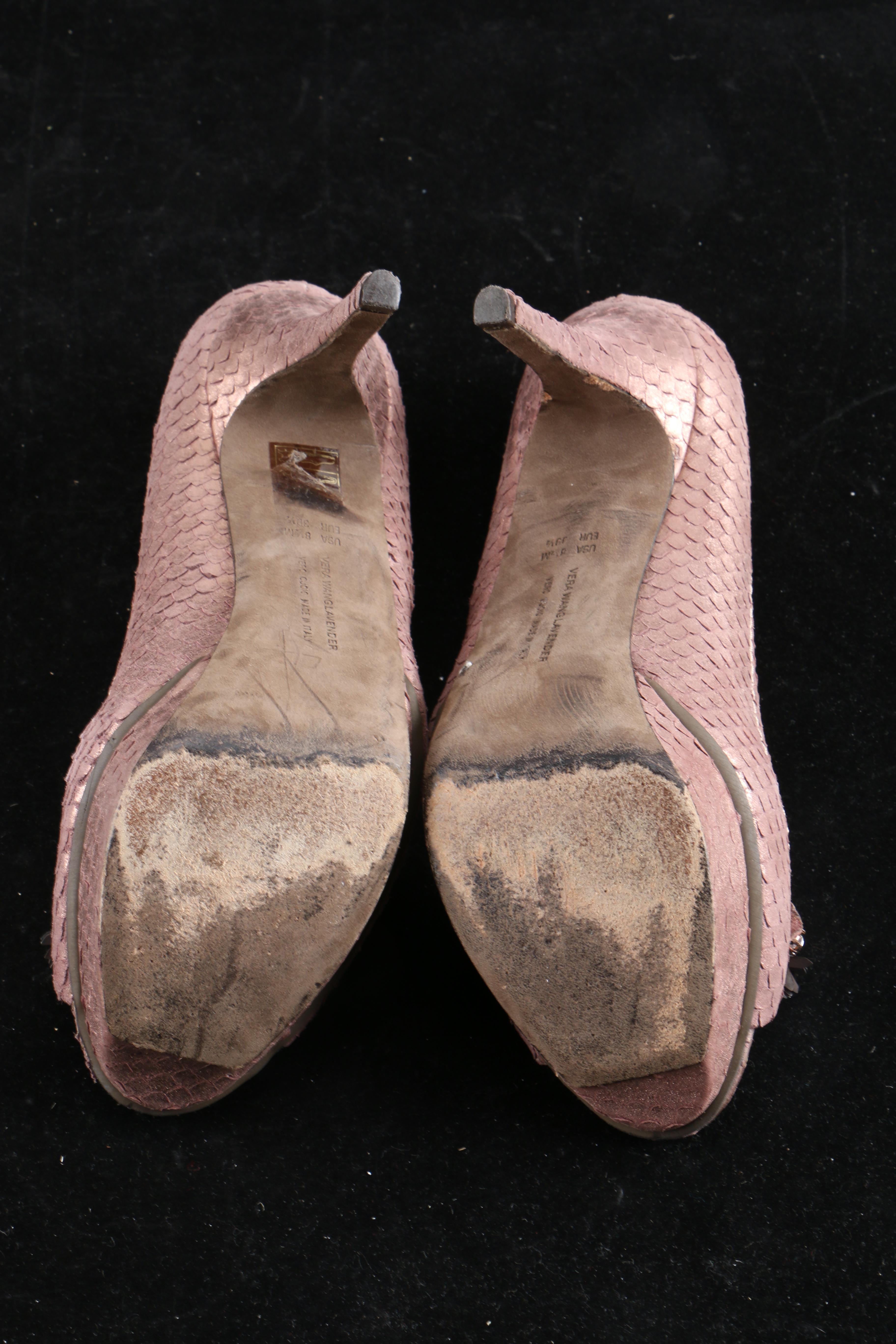 Miu Miu and Vera Wang Lavender Peep Toe Heels