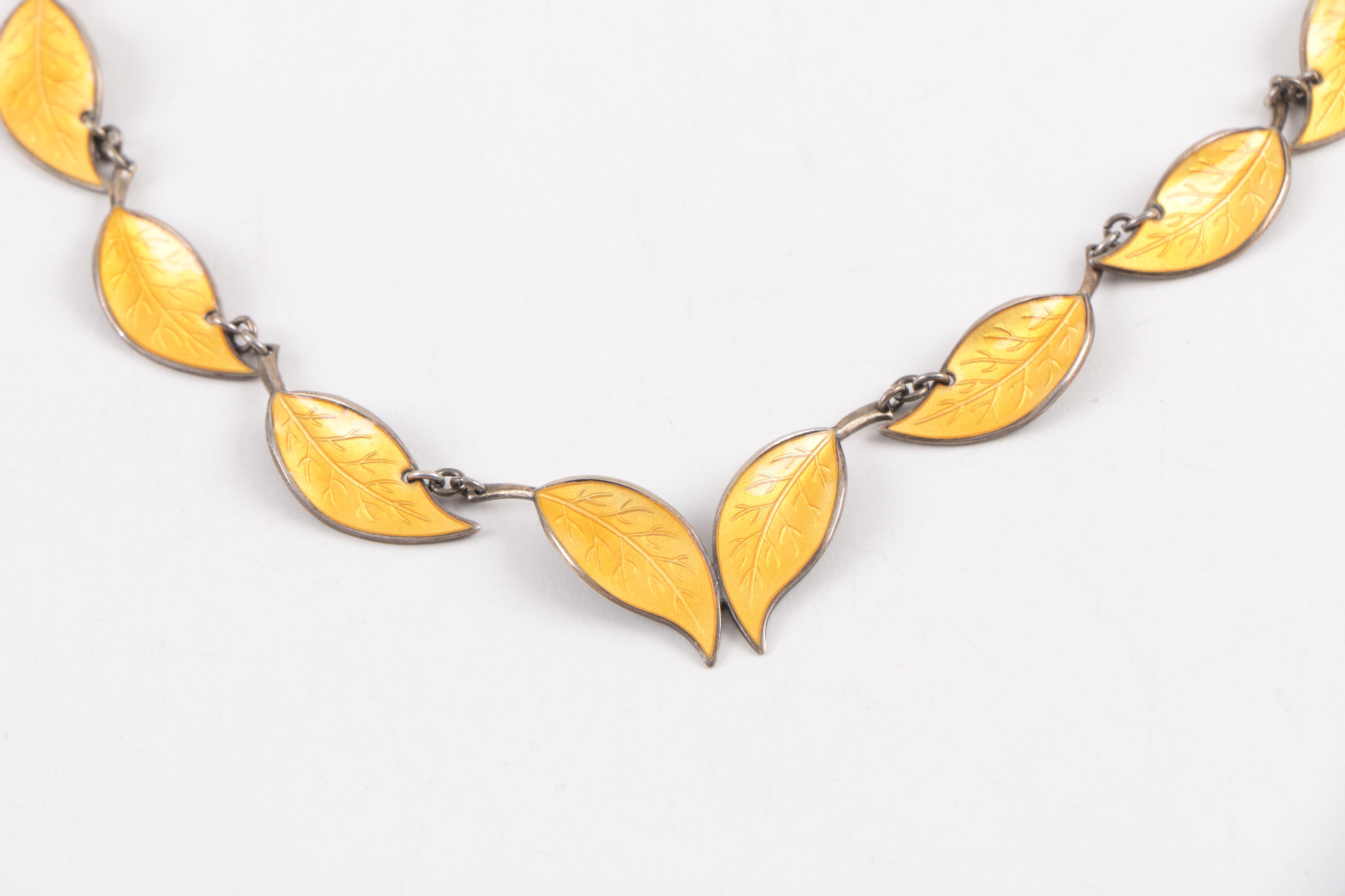 David Andersen Sterling Silver and Enamel Necklace and Bracelet