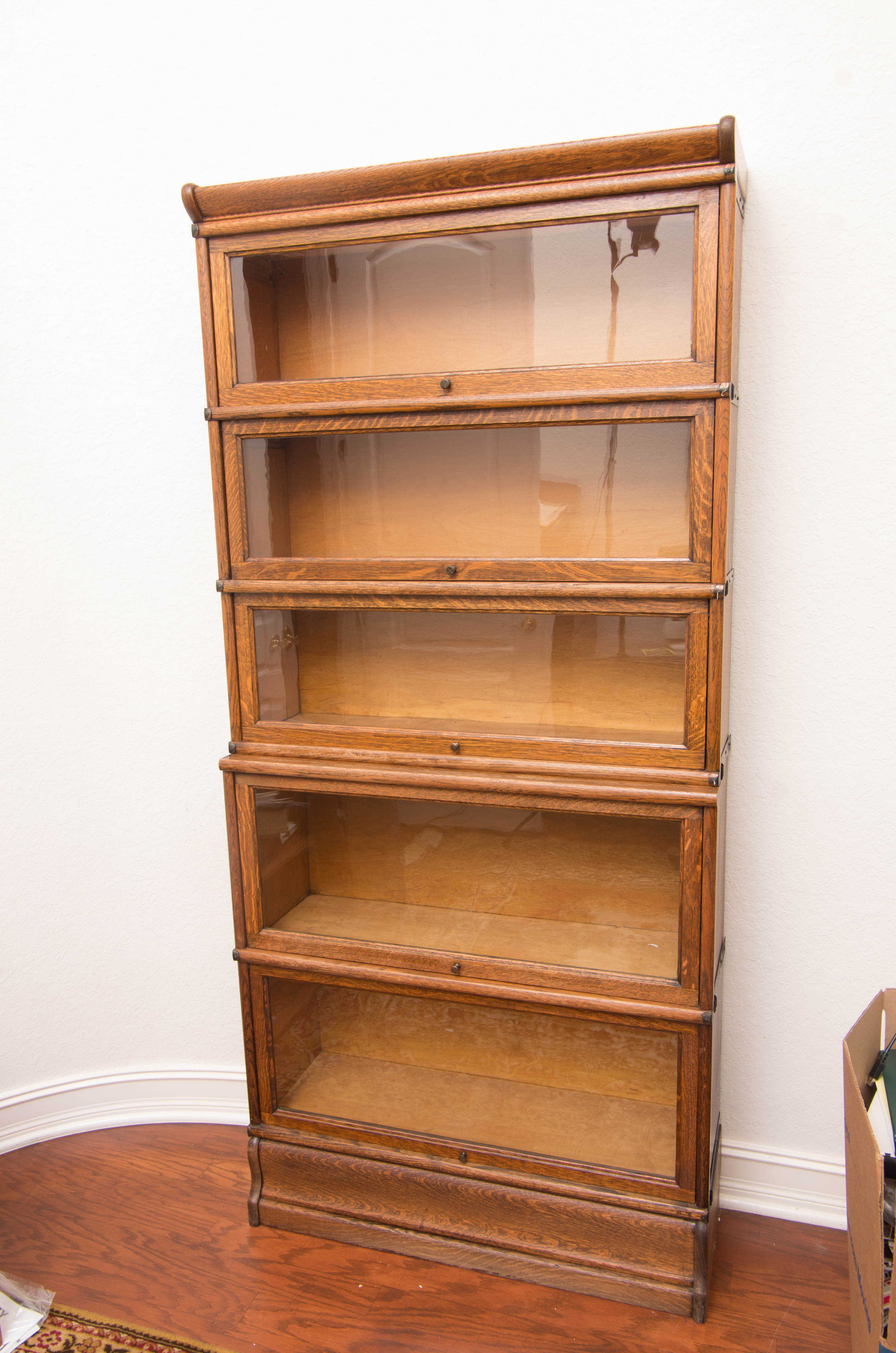 Vintage Tiger Oak Barrister Bookcase