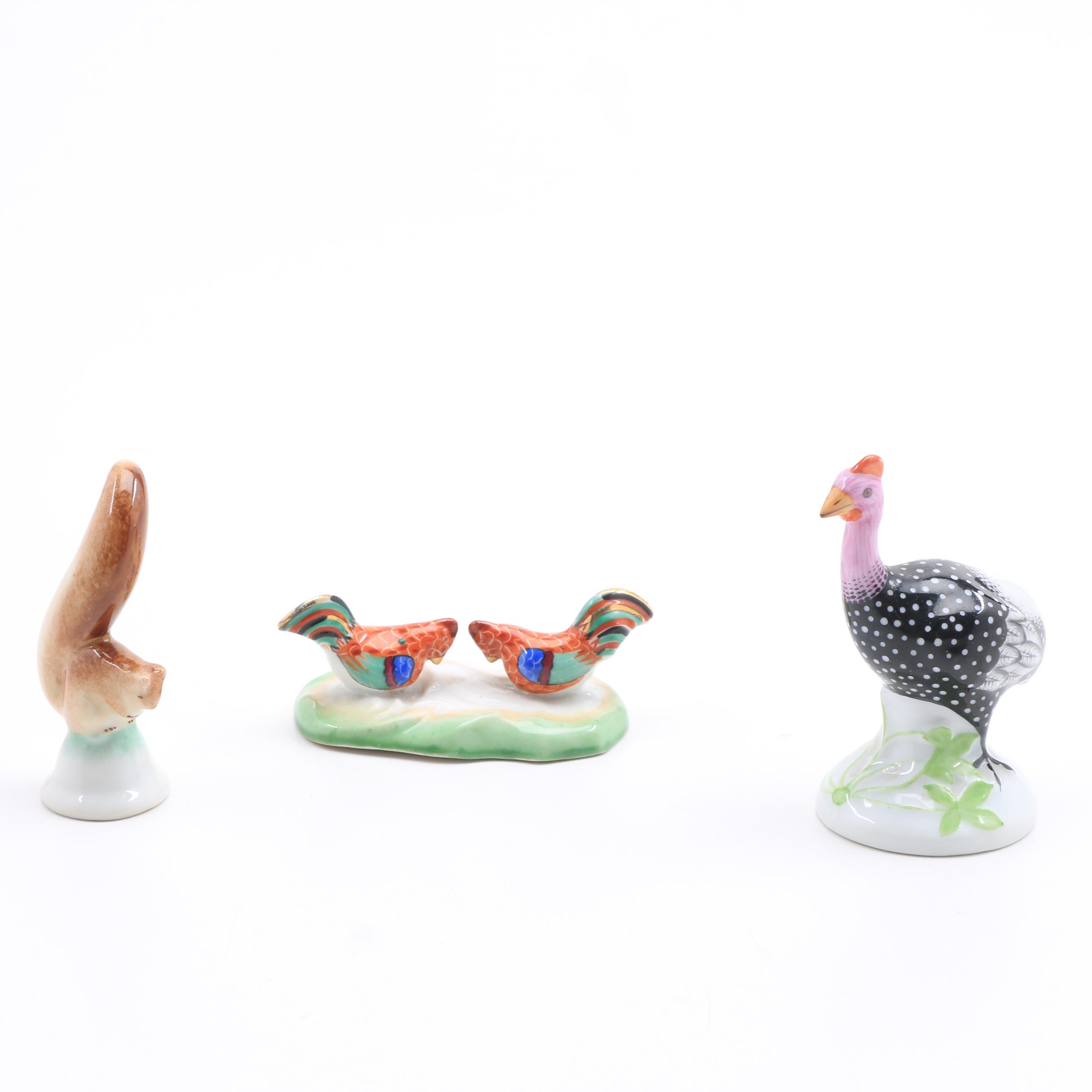 Three Small Herend Porcelain Figurines