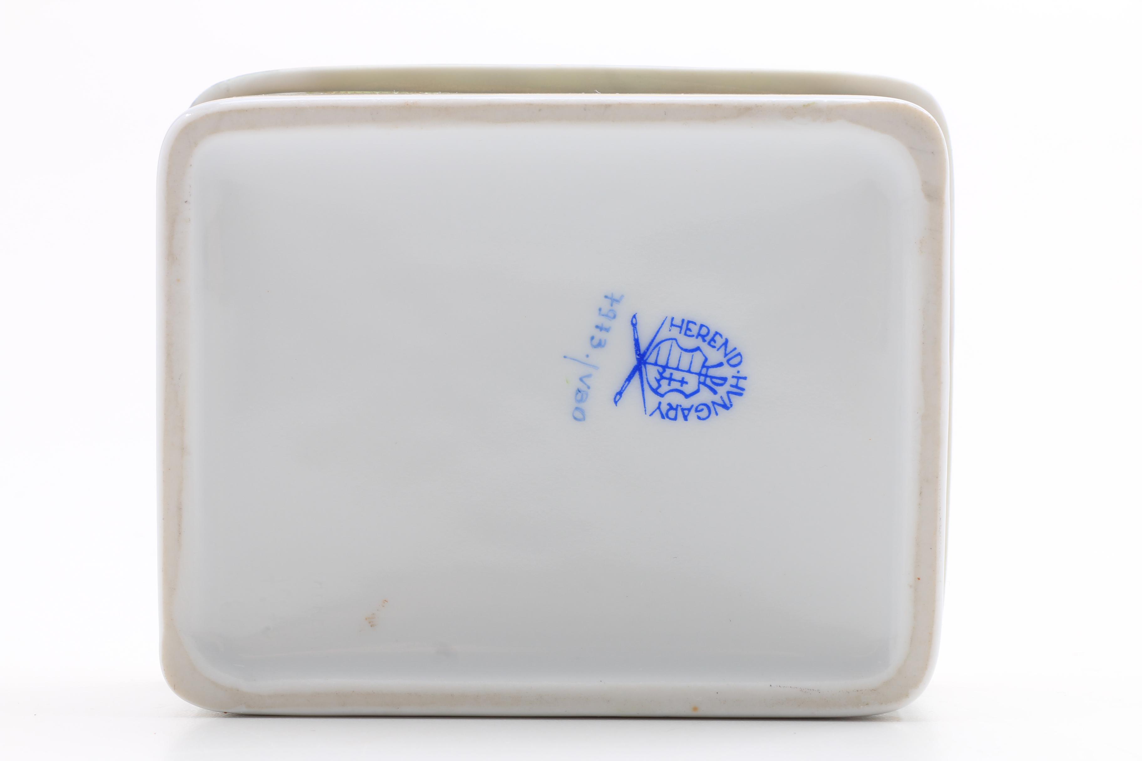 Herend Hand Painted Covered Box, Covered Triangular Box and Boot