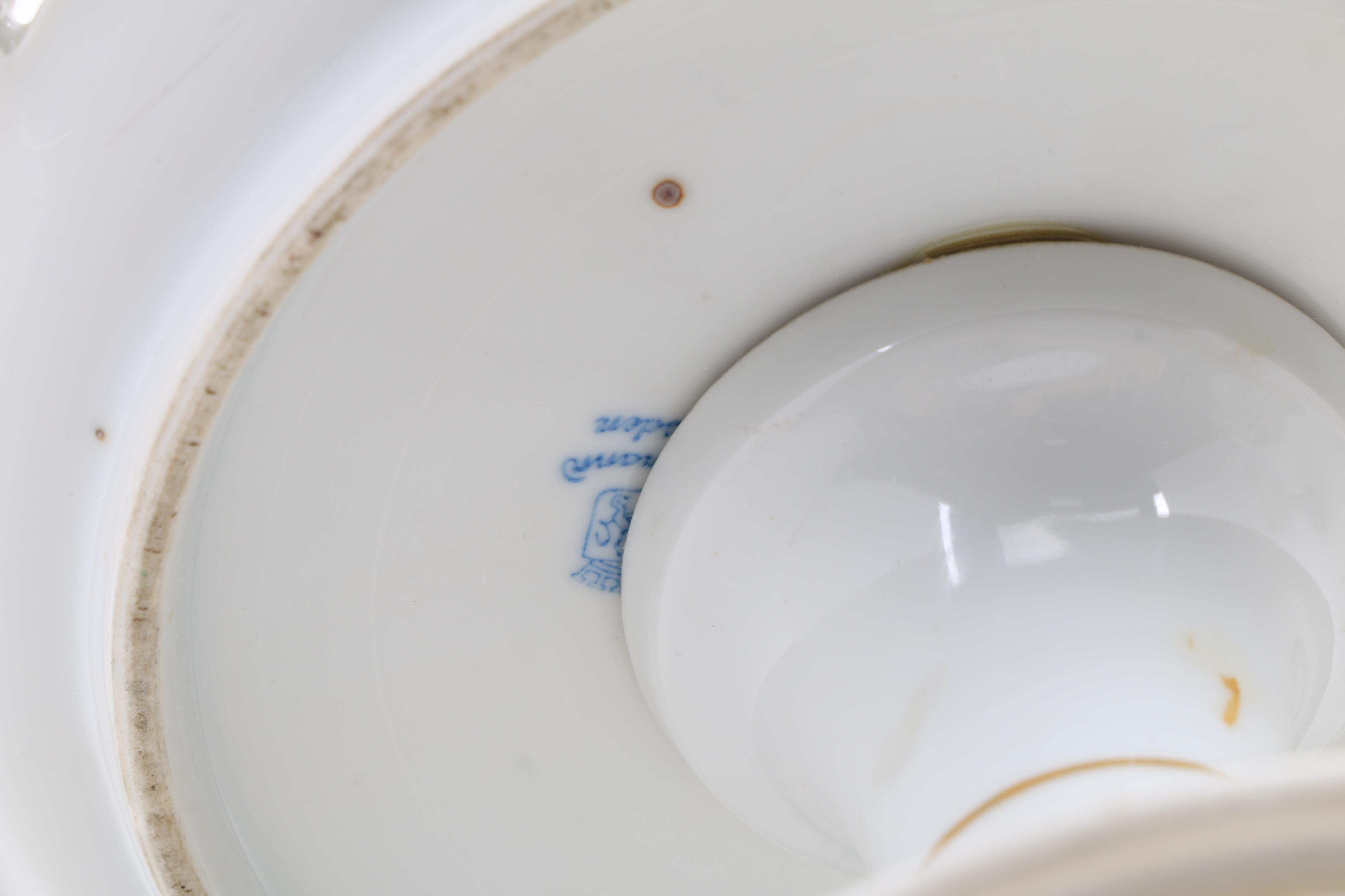 Schuman Bavarian Porcelain, "Chateau Bouquet" Compotes and Pot