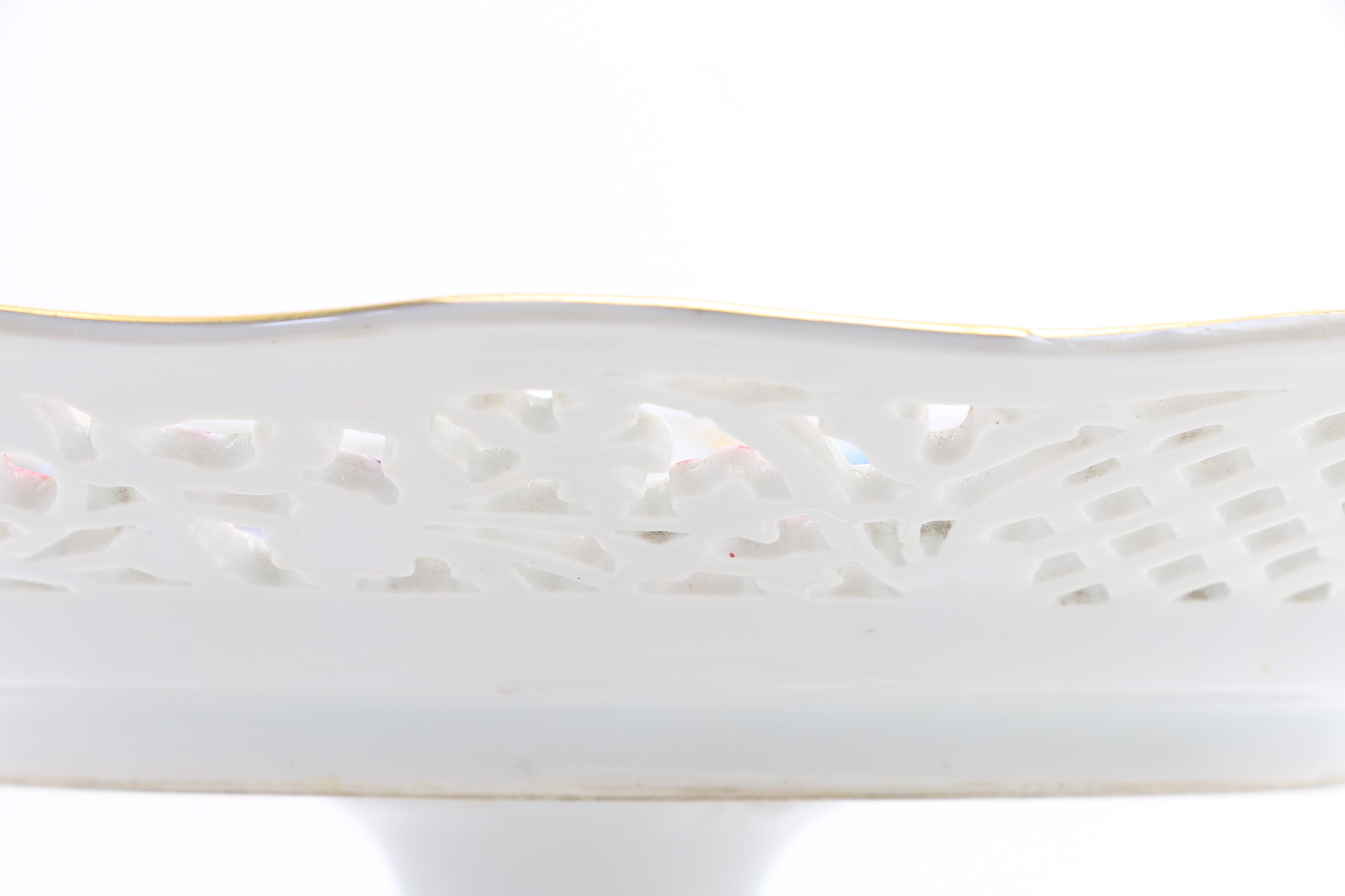 Schuman Bavarian Porcelain, "Chateau Bouquet" Compotes and Pot