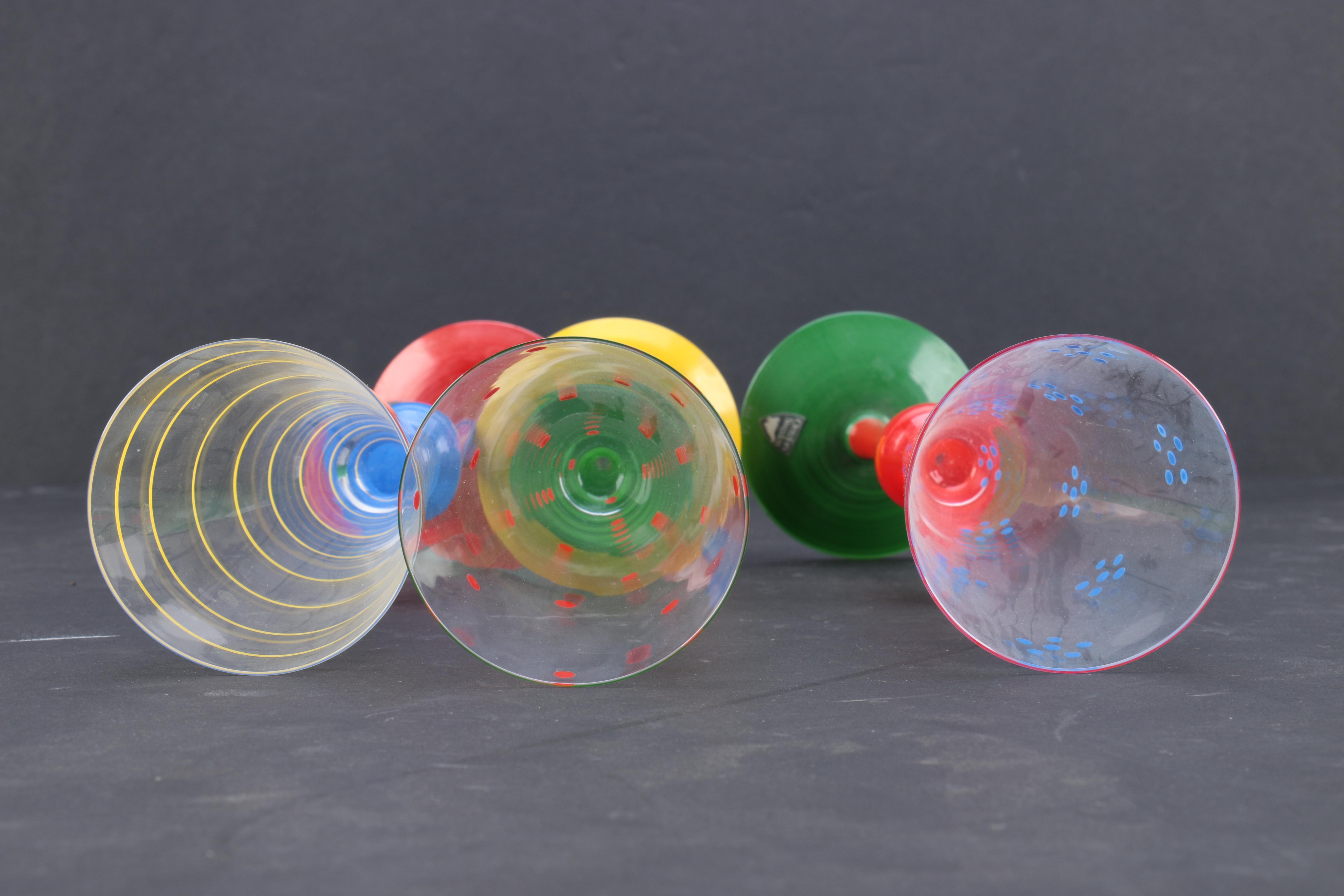 Kosta Boda "Palm Tree" Goblets and Orrefors "Clown" Champagne Flutes