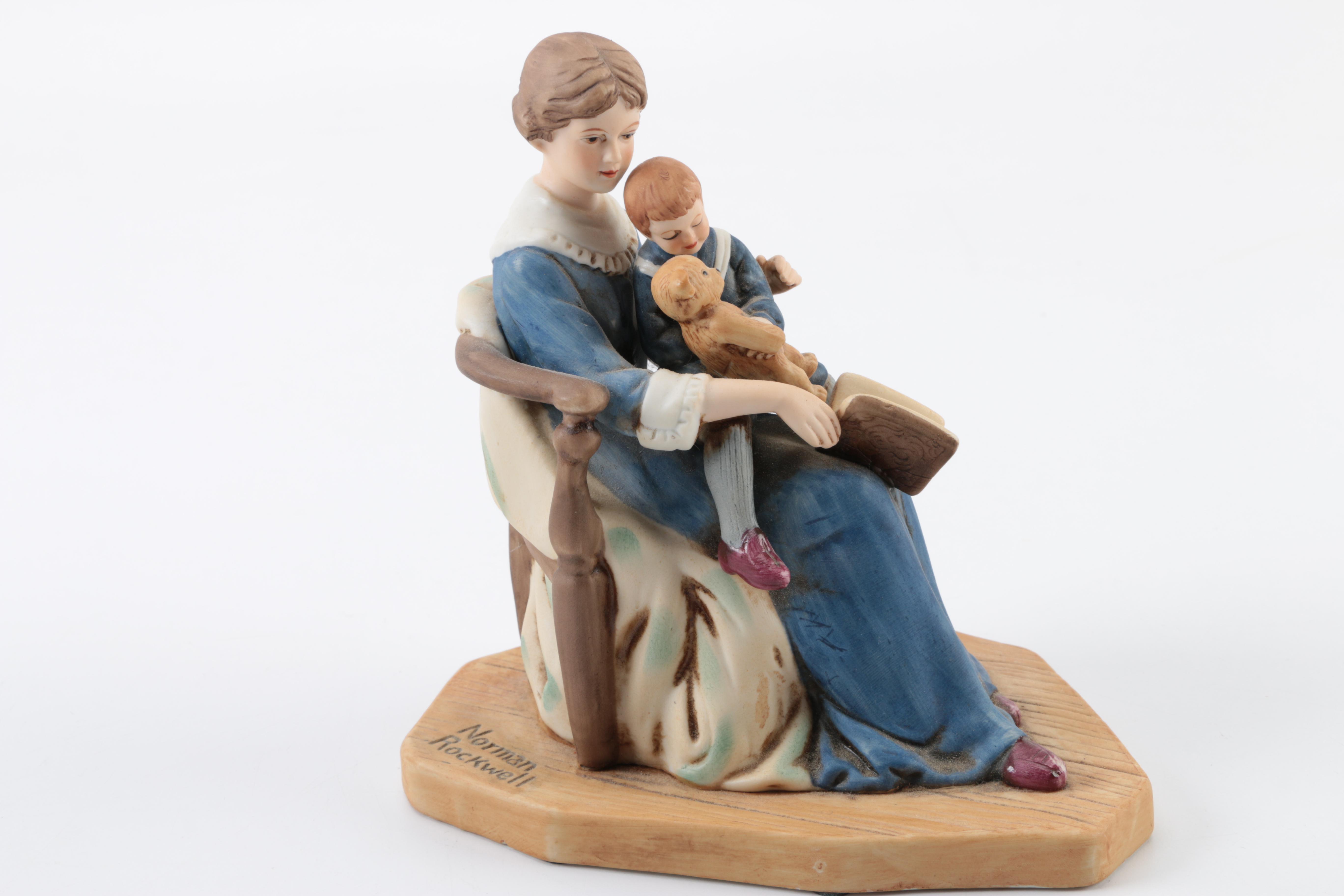 Vintage Ceramic Figurines featuring G. Armani and Norman Rockwell