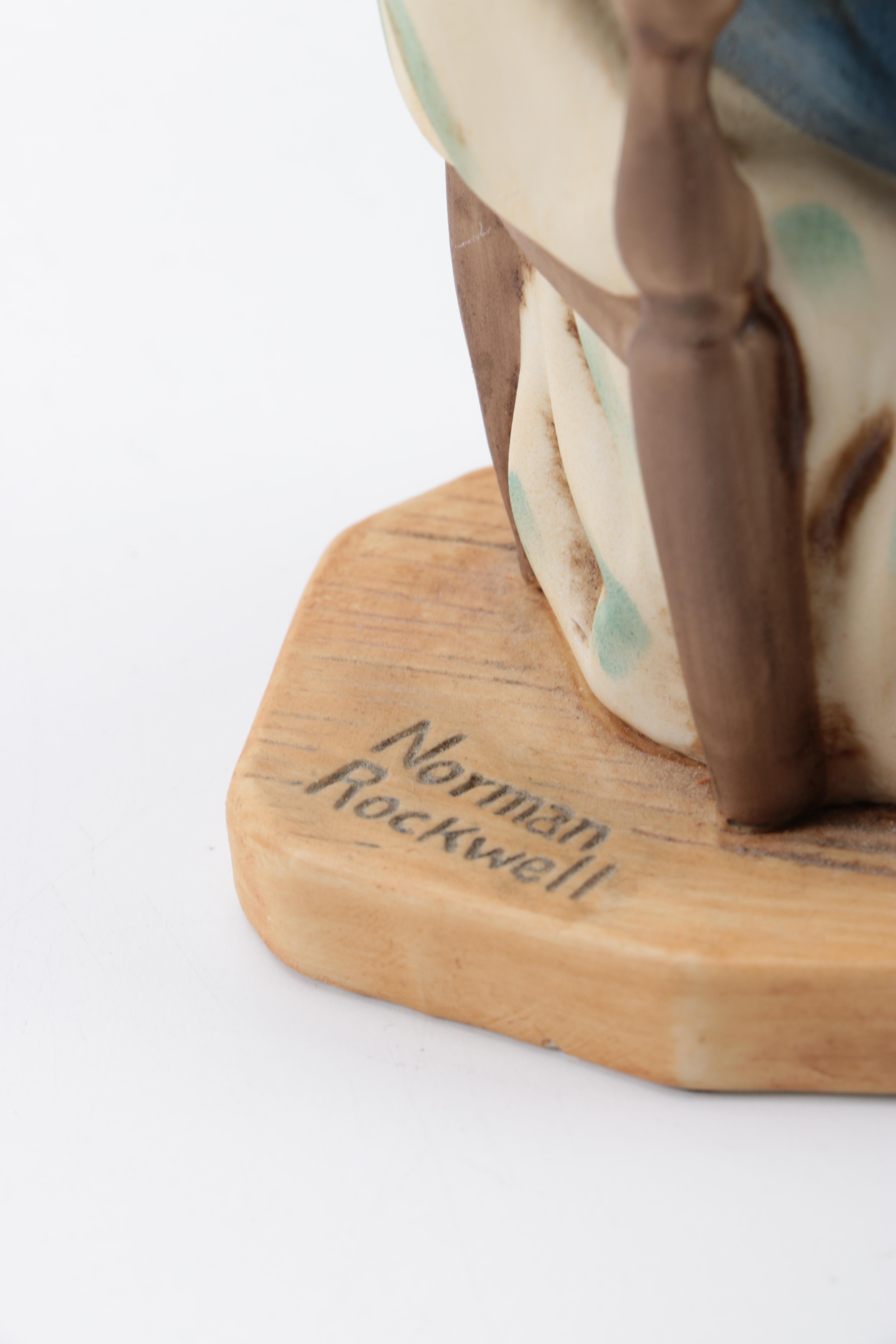 Vintage Ceramic Figurines featuring G. Armani and Norman Rockwell