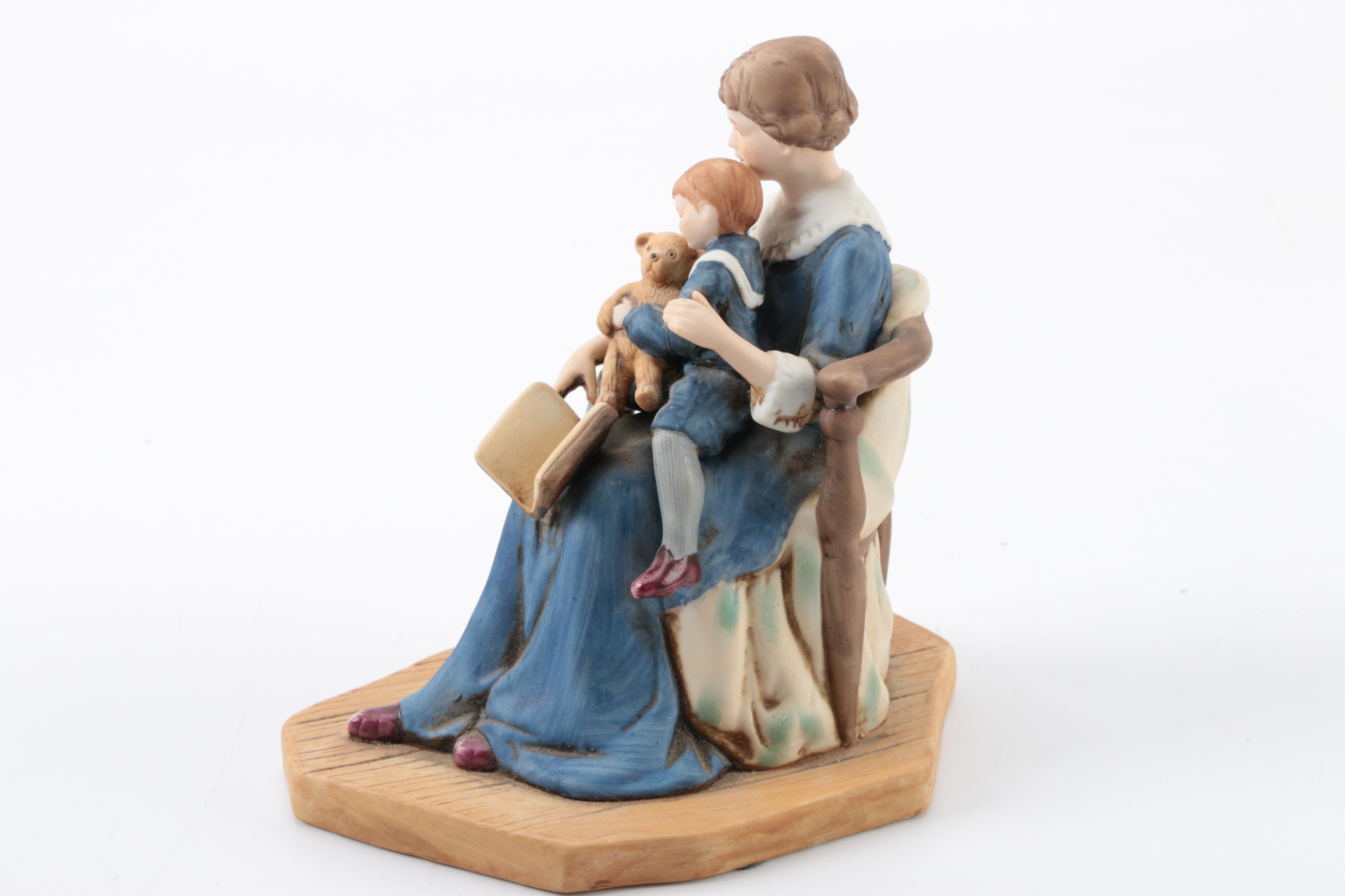 Vintage Ceramic Figurines featuring G. Armani and Norman Rockwell
