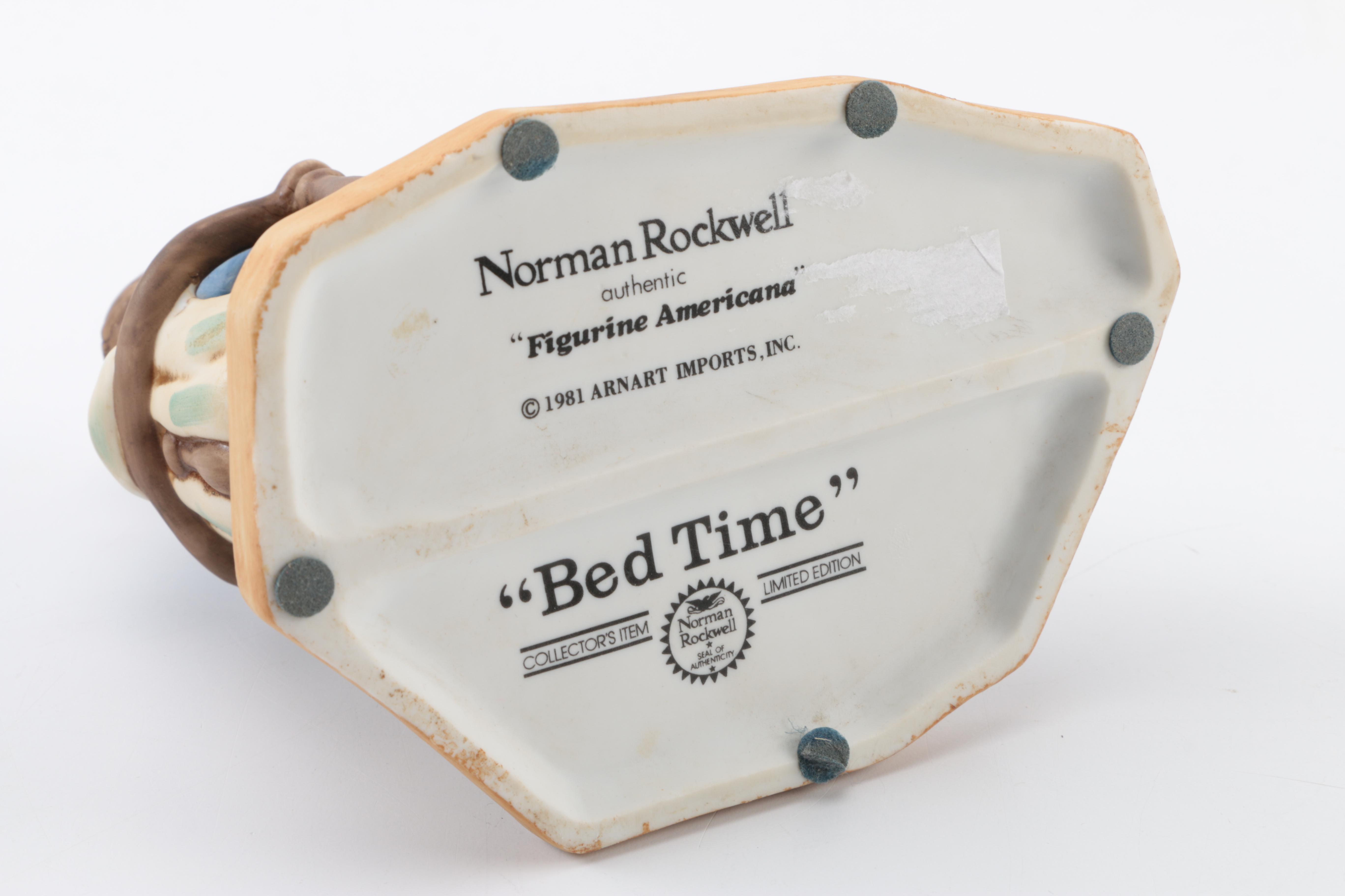 Vintage Ceramic Figurines featuring G. Armani and Norman Rockwell