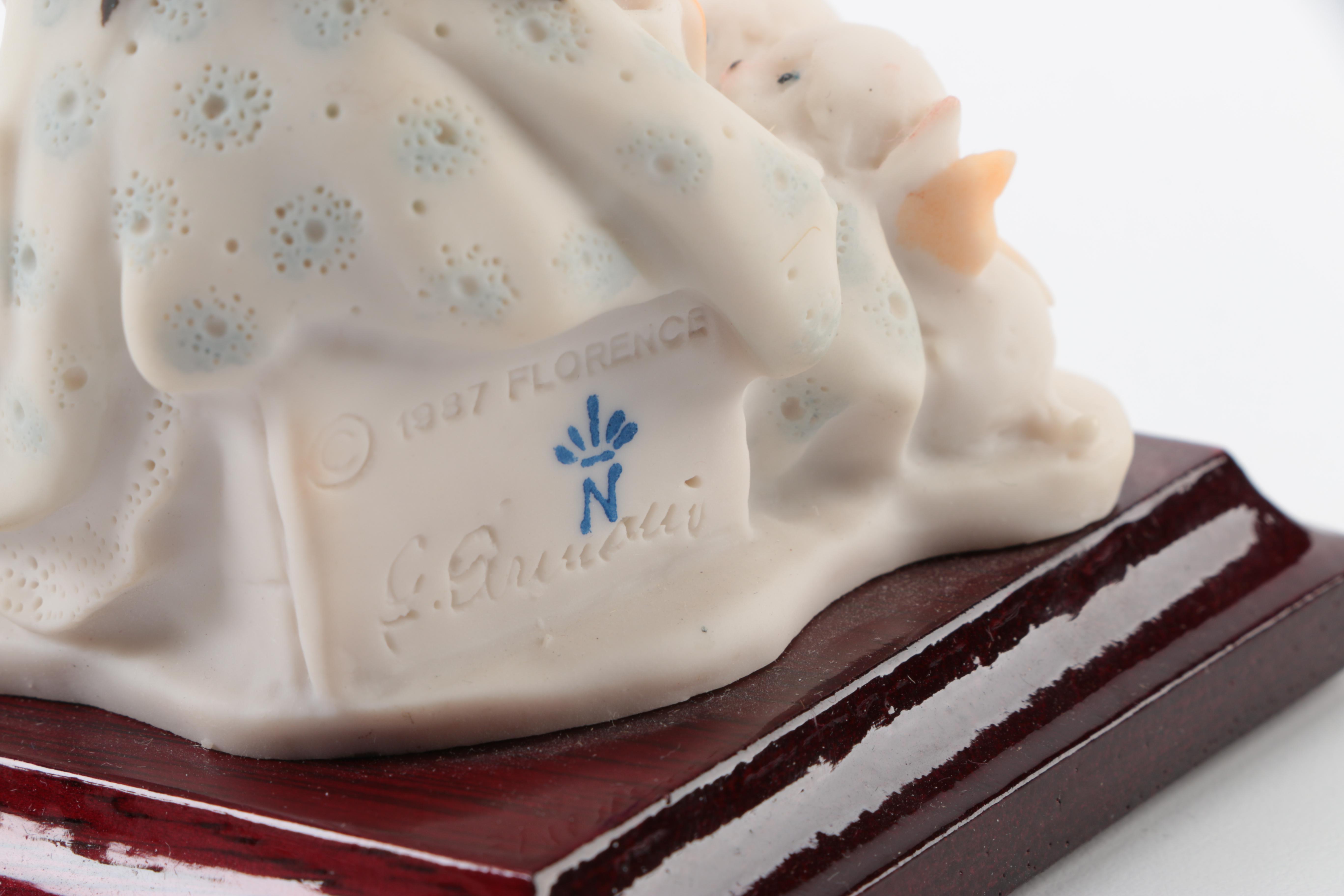 Vintage Ceramic Figurines featuring G. Armani and Norman Rockwell