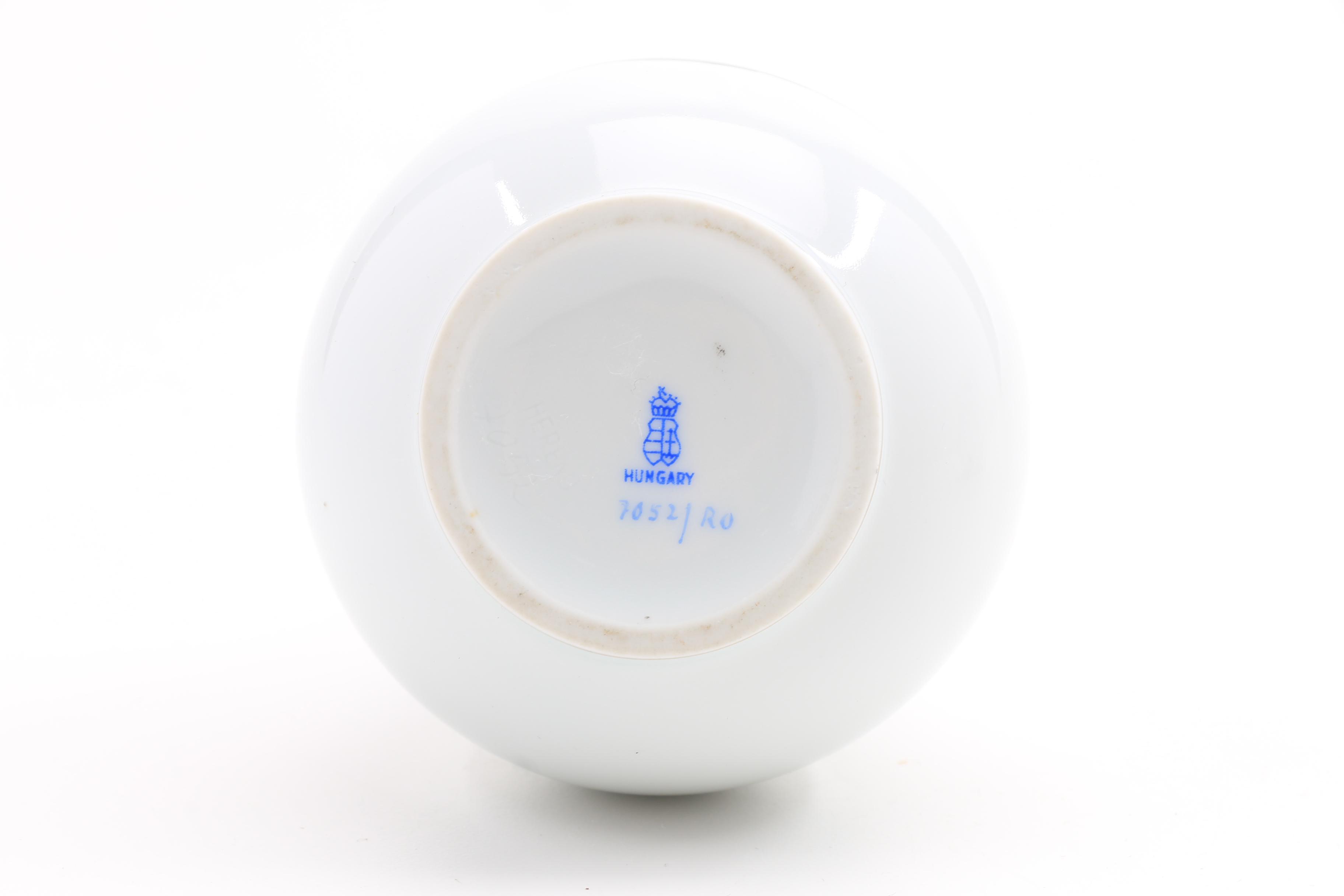 Herend  " Rothschild Birds"  Two Pitchers, Bon Bon Pot, and Vase