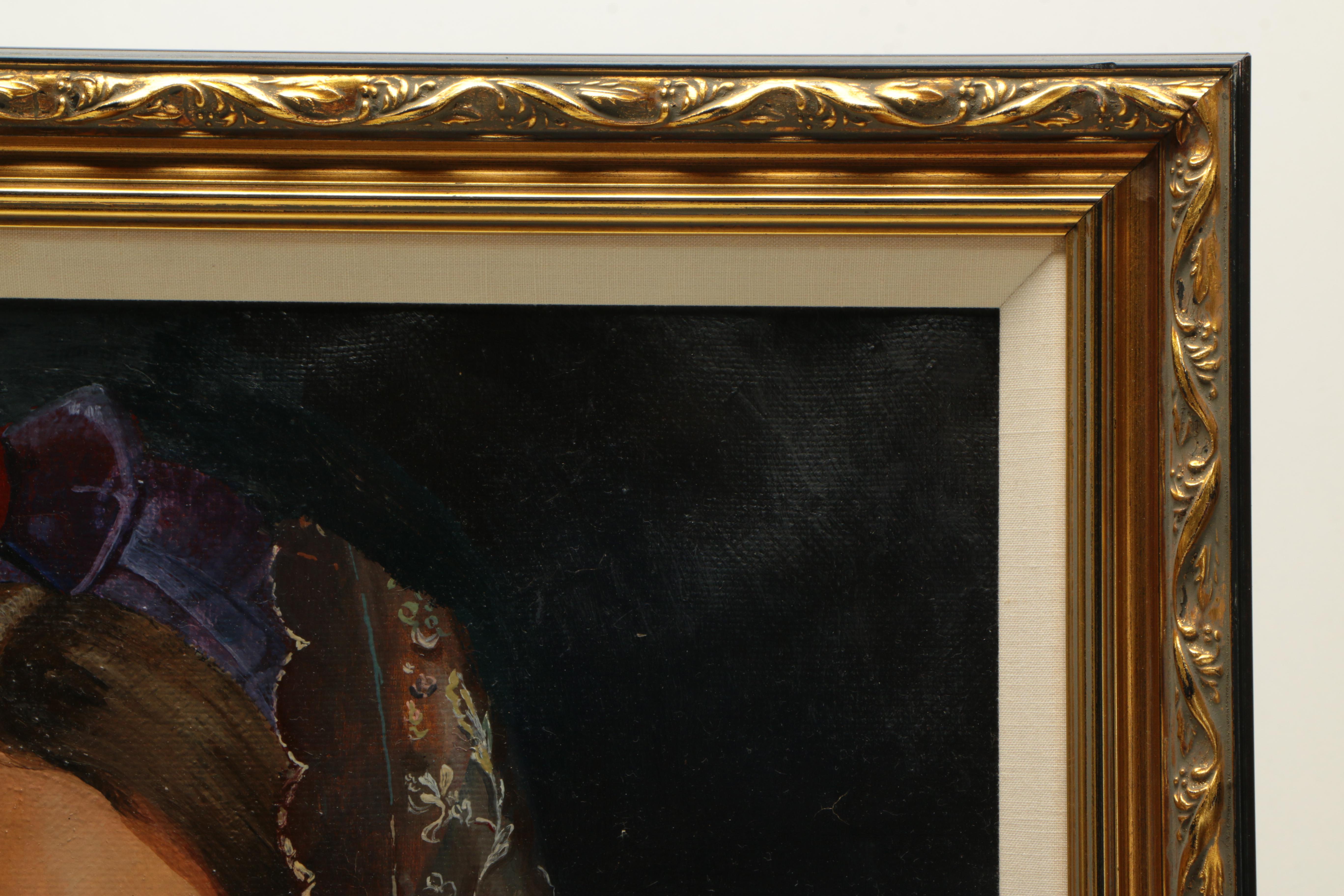 Maria Ballayeva Oil on Canvas "Girl in Russian Costume"