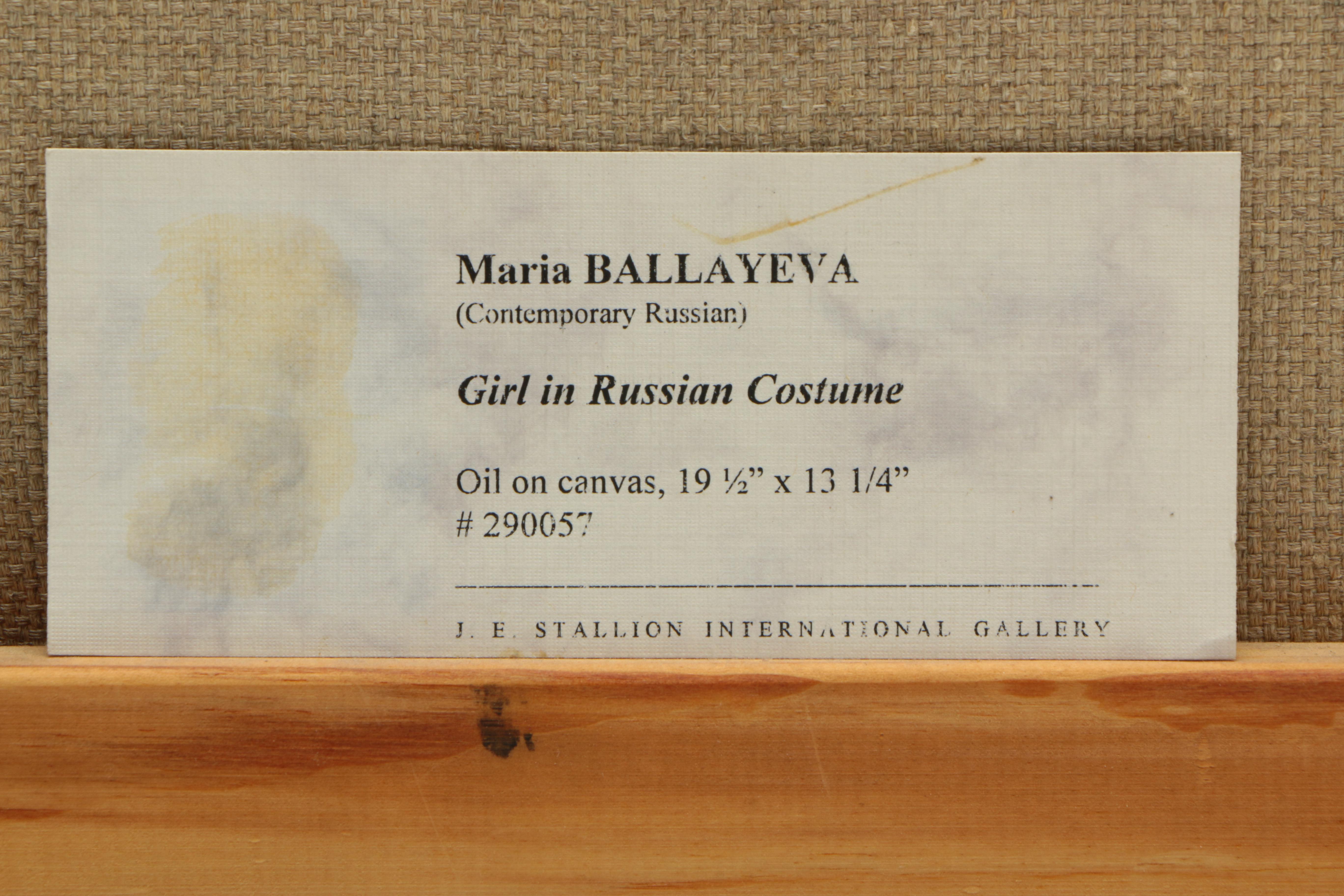 Maria Ballayeva Oil on Canvas "Girl in Russian Costume"