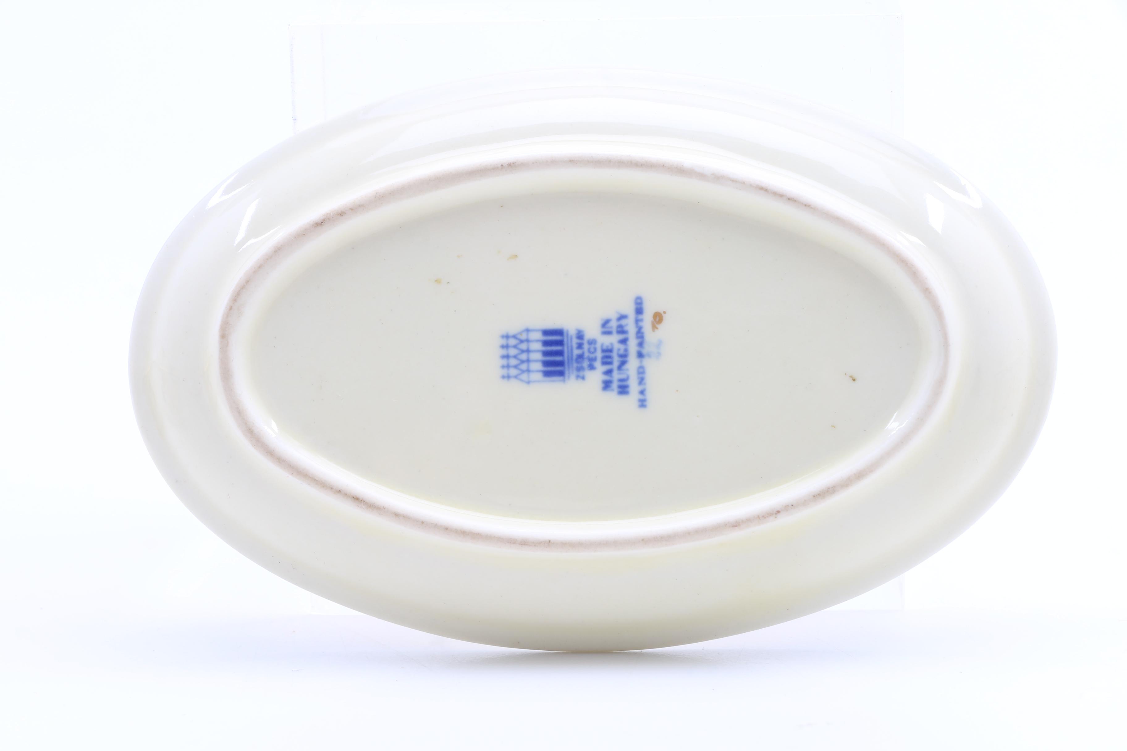 Zsolnay Hand Painted Porcelain Dresser Accessories