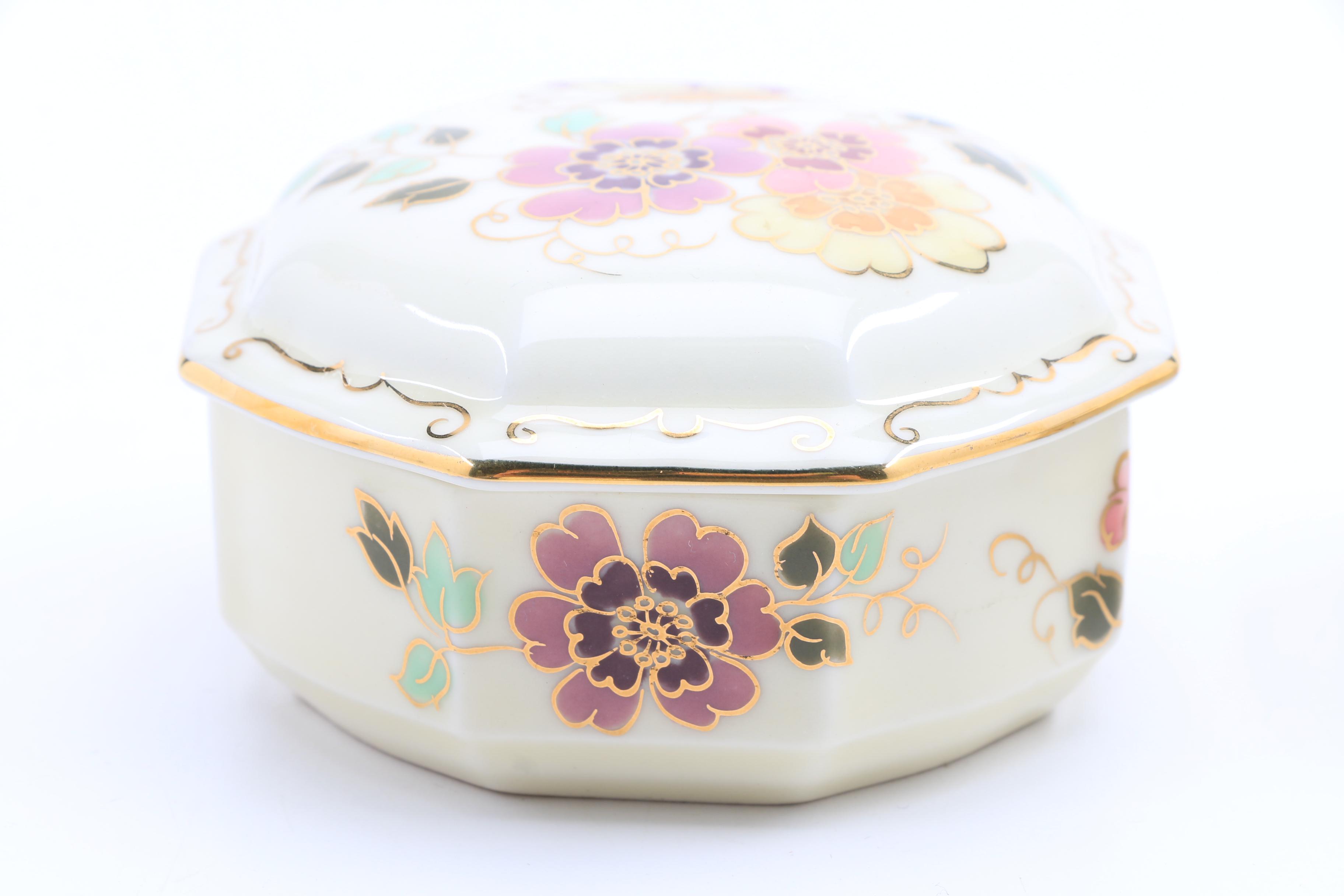 Zsolnay Hand Painted Porcelain Dresser Accessories
