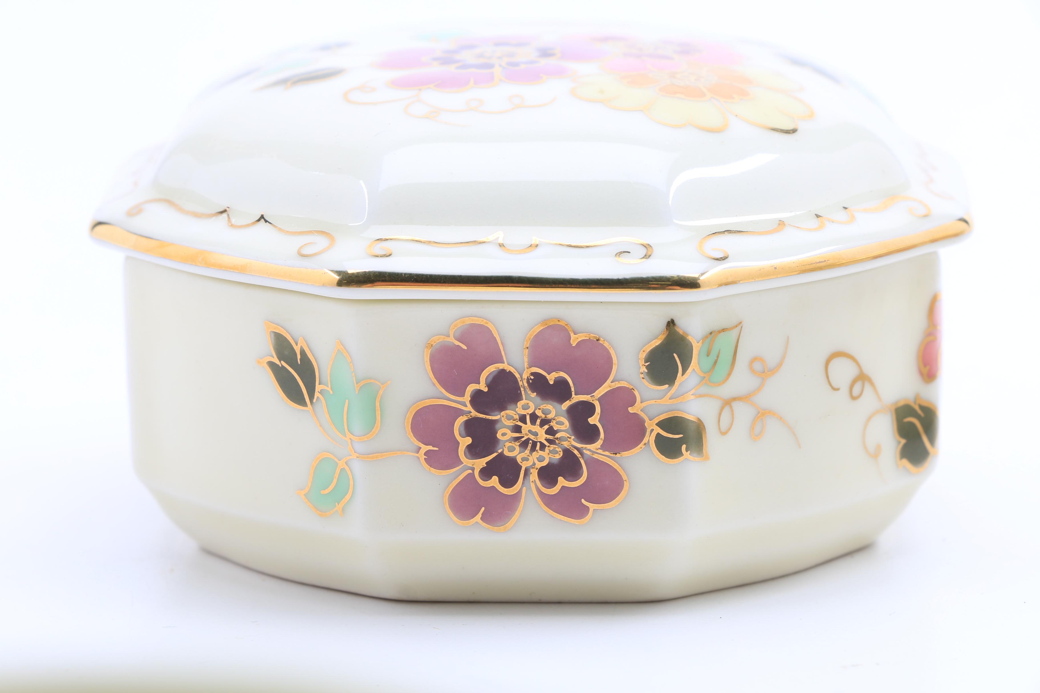 Zsolnay Hand Painted Porcelain Dresser Accessories