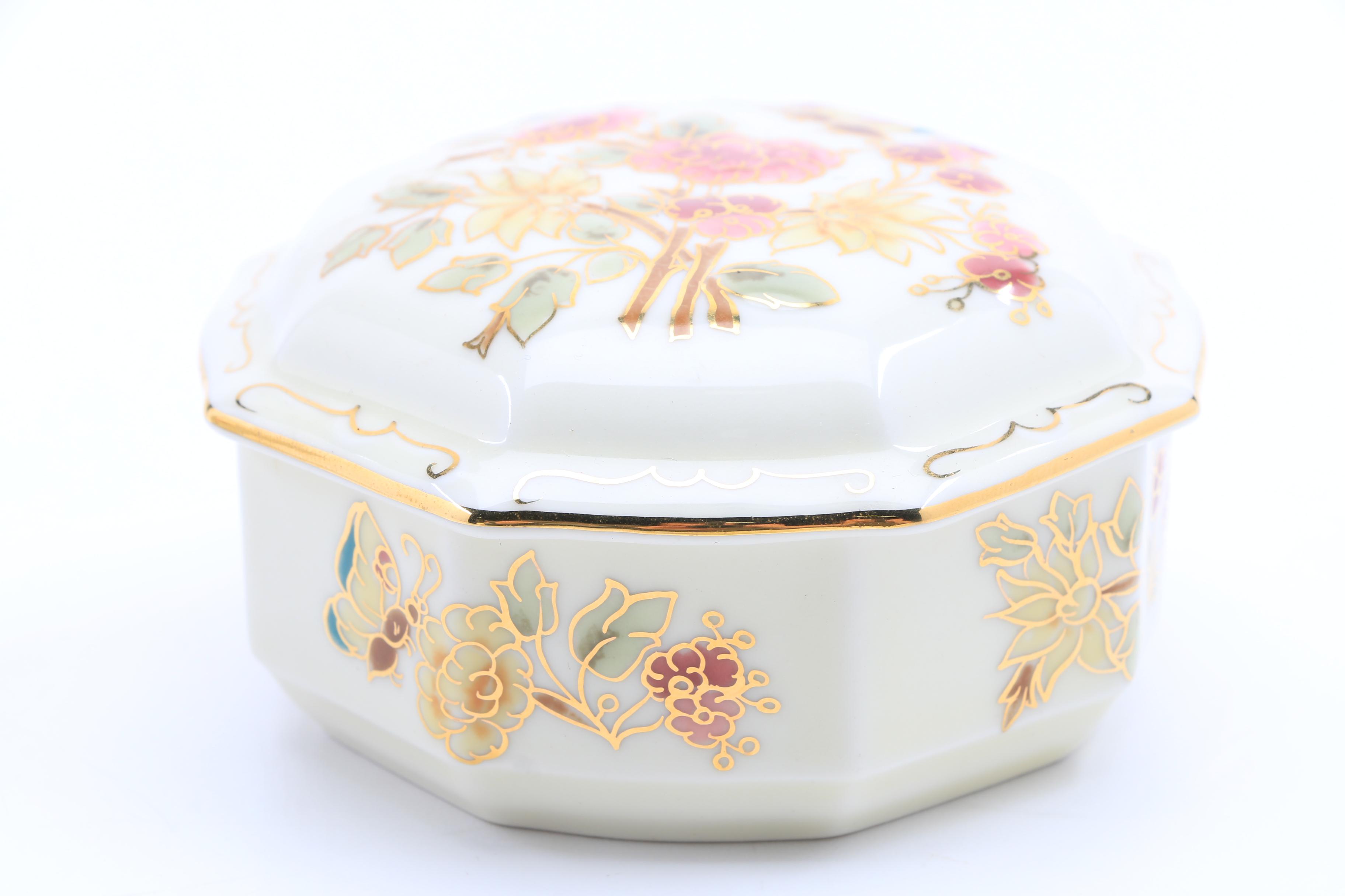 Zsolnay Hand Painted Porcelain Dresser Accessories