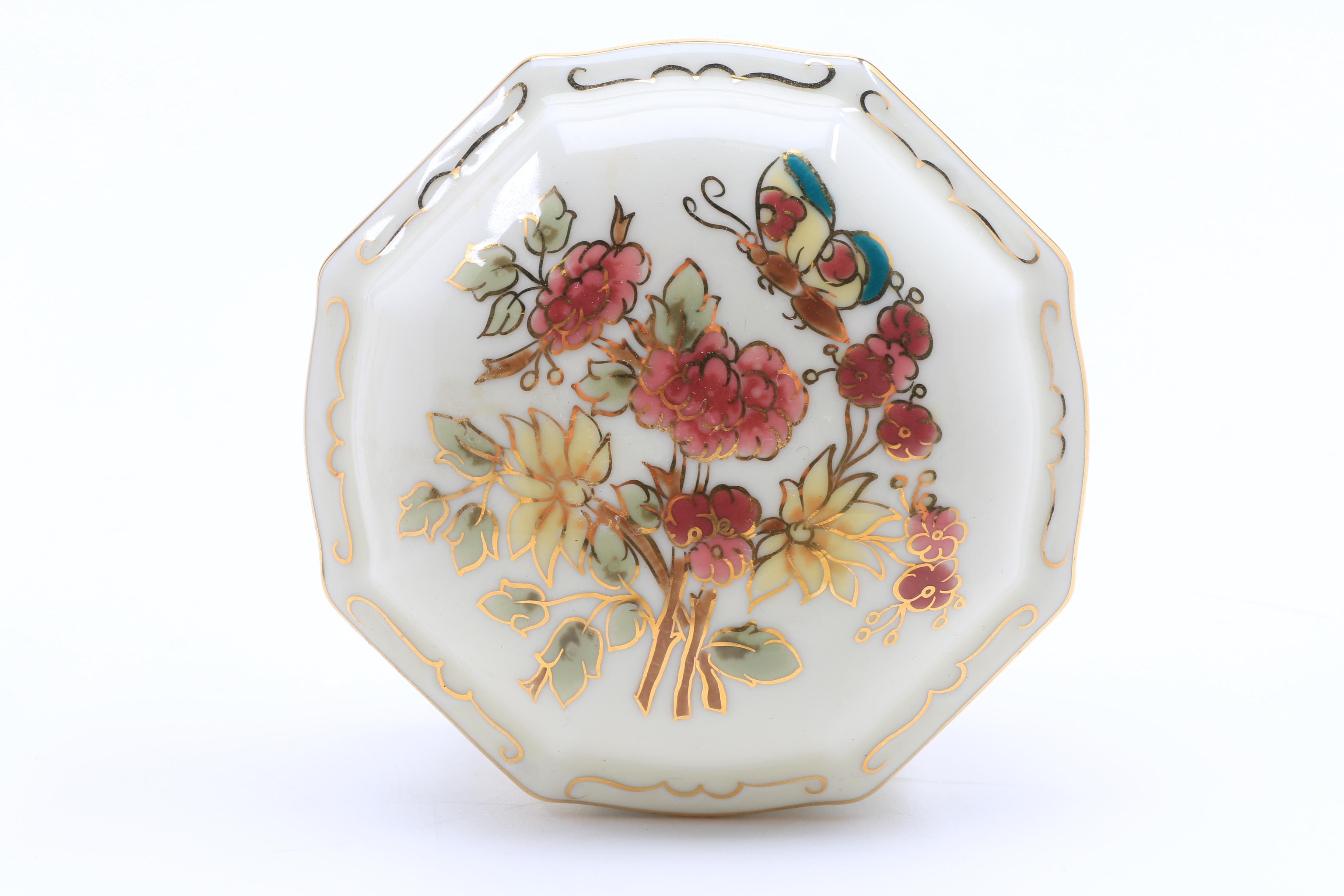 Zsolnay Hand Painted Porcelain Dresser Accessories