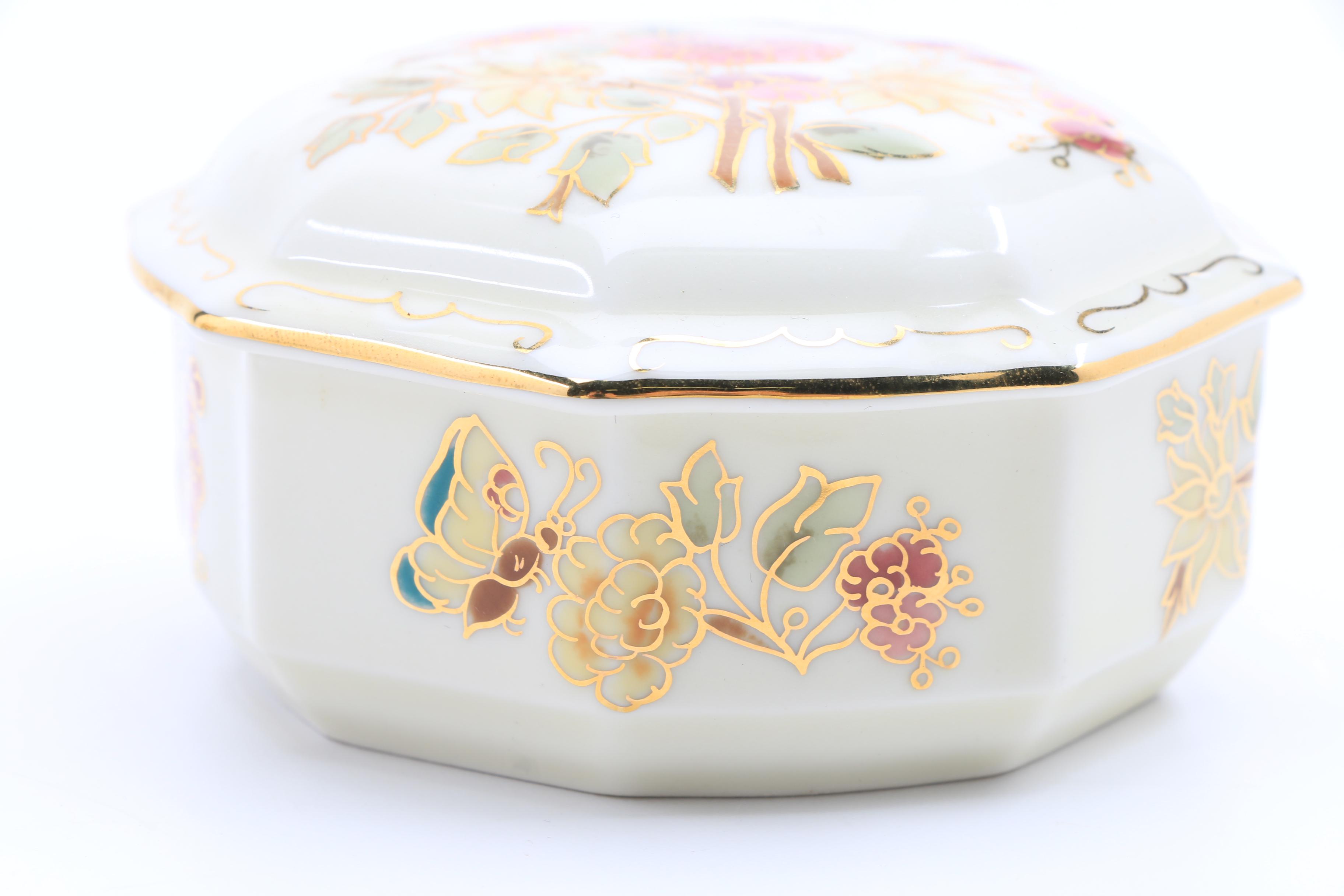 Zsolnay Hand Painted Porcelain Dresser Accessories