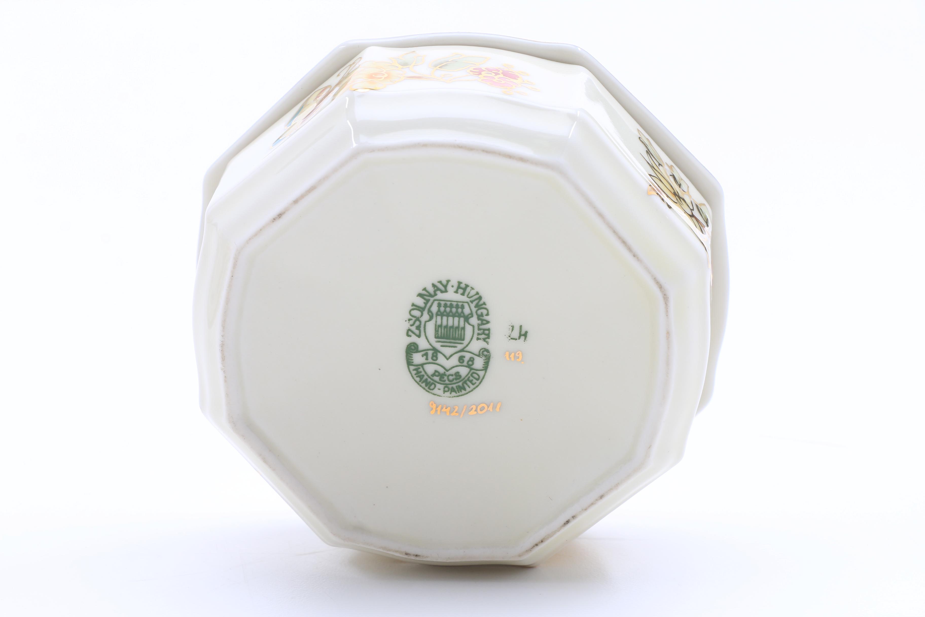 Zsolnay Hand Painted Porcelain Dresser Accessories