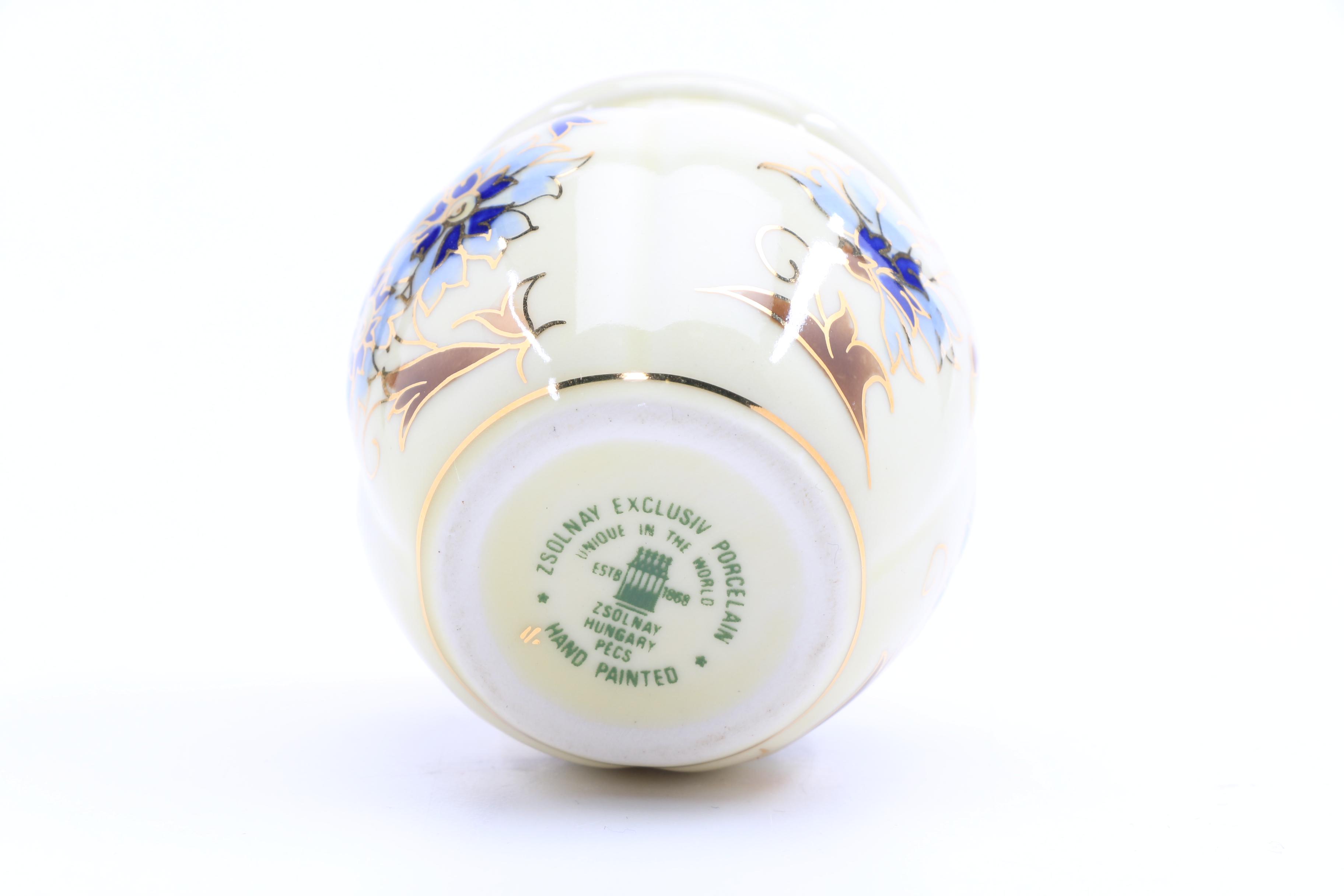 Zsolnay Hand Painted Porcelain Dresser Accessories