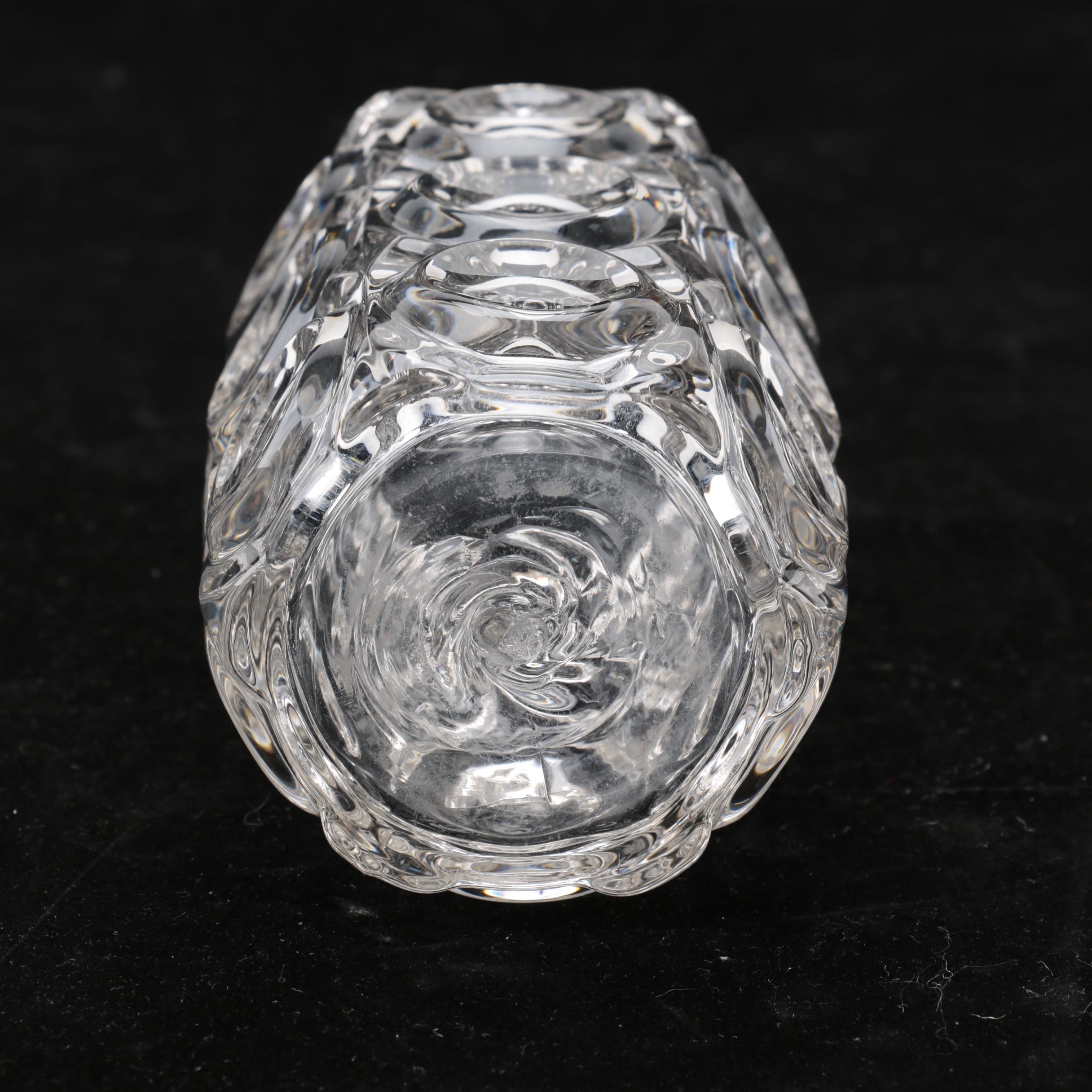 Group of Cut and Molded Glass Decanters with Decorative Stoppers